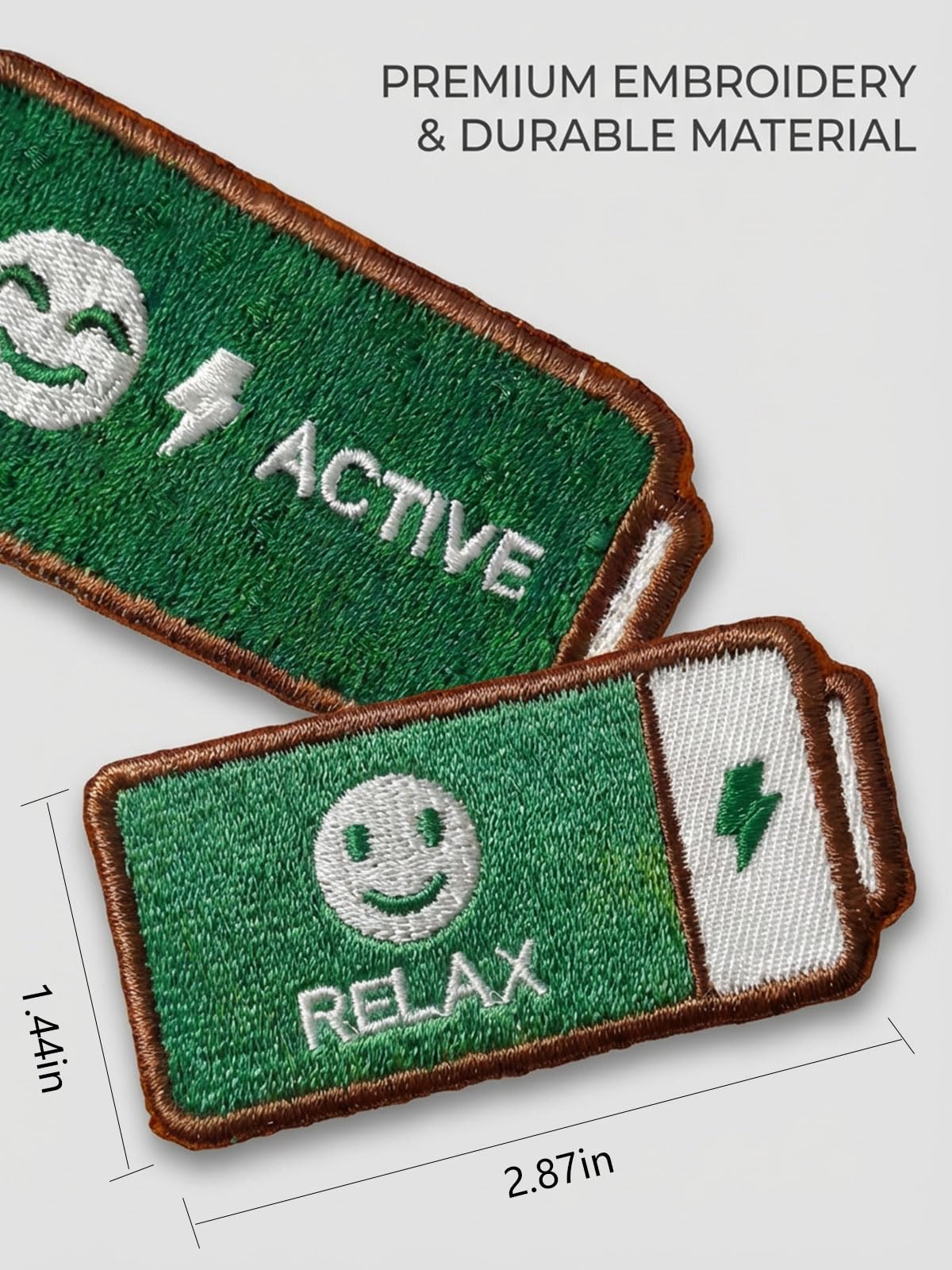 Emotion Battery Sew-on Patch Set, Embroidery Mood Patches for Jackets, Backpacks, Caps & DIY Crafts, Tactical Gear & Workwear Decor, Funny Gift for Friends & Family (5) BST202