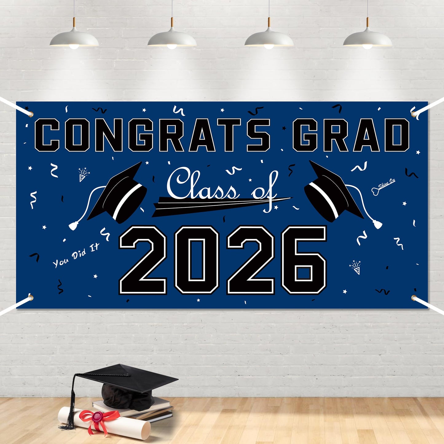 Graduation Decorations 2026 2027 - Red Polyester Graduation Backdrop - Graduation Party Decorations - Congrats Grad Banner - Graduation Decorations Class of 2026,Graduation Party Favors Supplies Yard Sign WN420