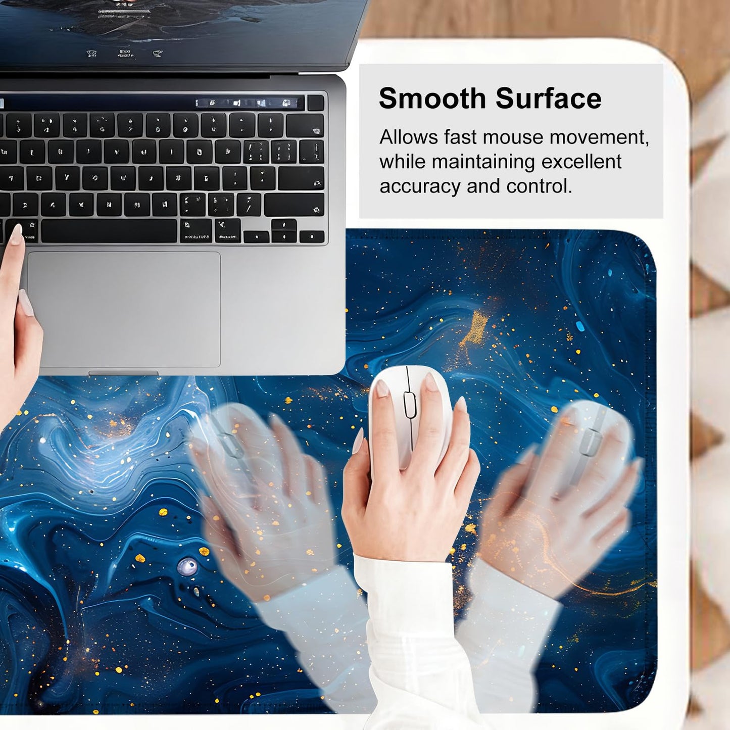 Mouse Pad Gaming Mousepad 31.5 x 11.8in Large Mouse Pad for Keyboard and Mouse with Anti-Slip Rubber Base, Keyboard Pad XL Mouse Mat for Home and Office,Snowy Forest WN420