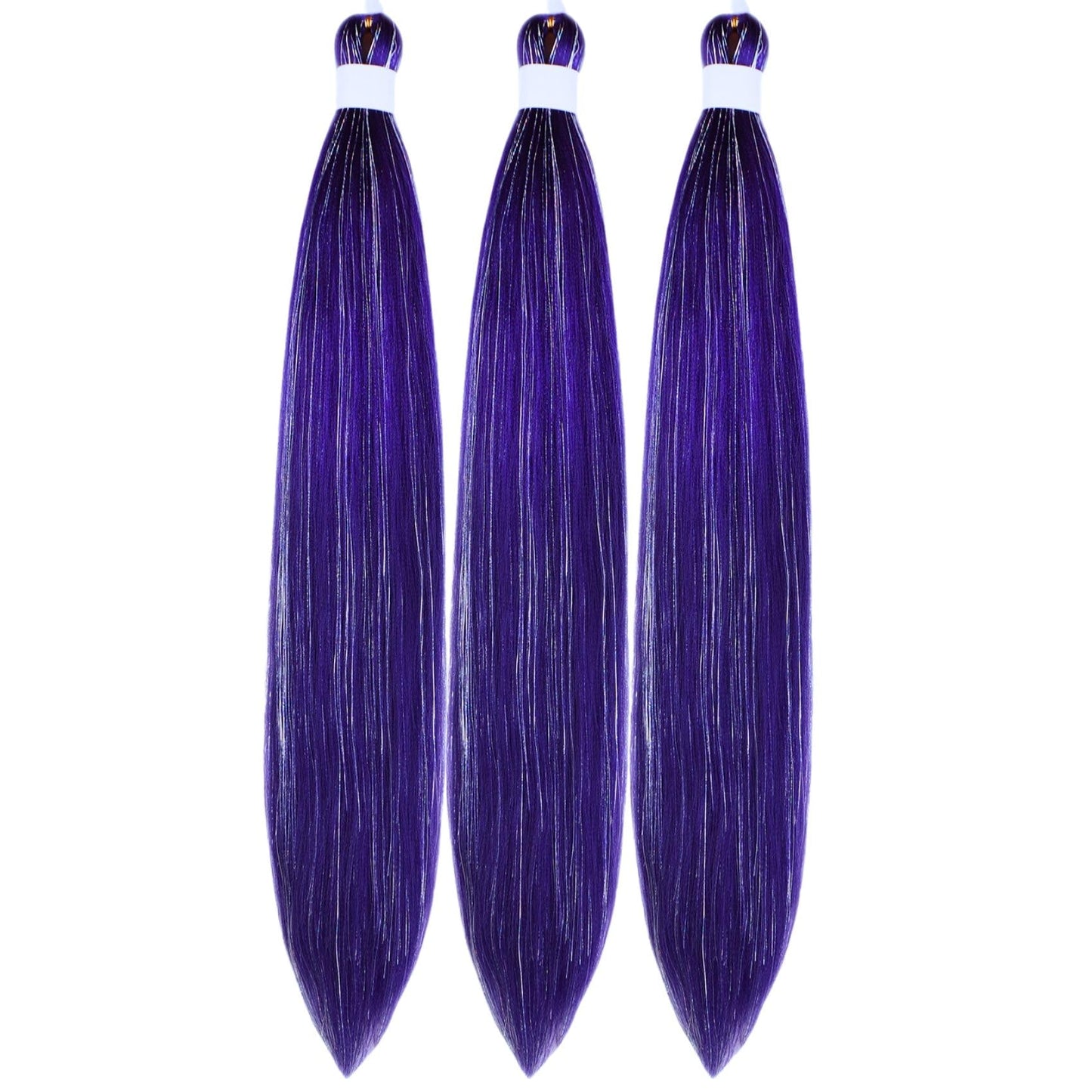 Purple Braiding Hair Pre stretched Knotless 26 inch | Hypoallergenic Synthetic Purple Prestretched Ez Braid Knotless Itch Free Soft Yaki Texture Hot Water Setting WN420