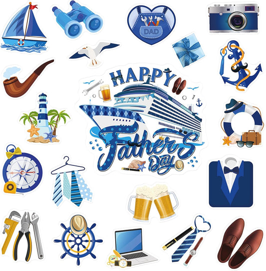 Dazoratix Father's Day Cruise Decorations - 16 Pcs Large Ship Cabin Door | Stateroom Summer Anchor Cabin Decals Stickers for Holiday Party Decor Fridge Car Garage Magnetic Refrigerator Magnets BST326L