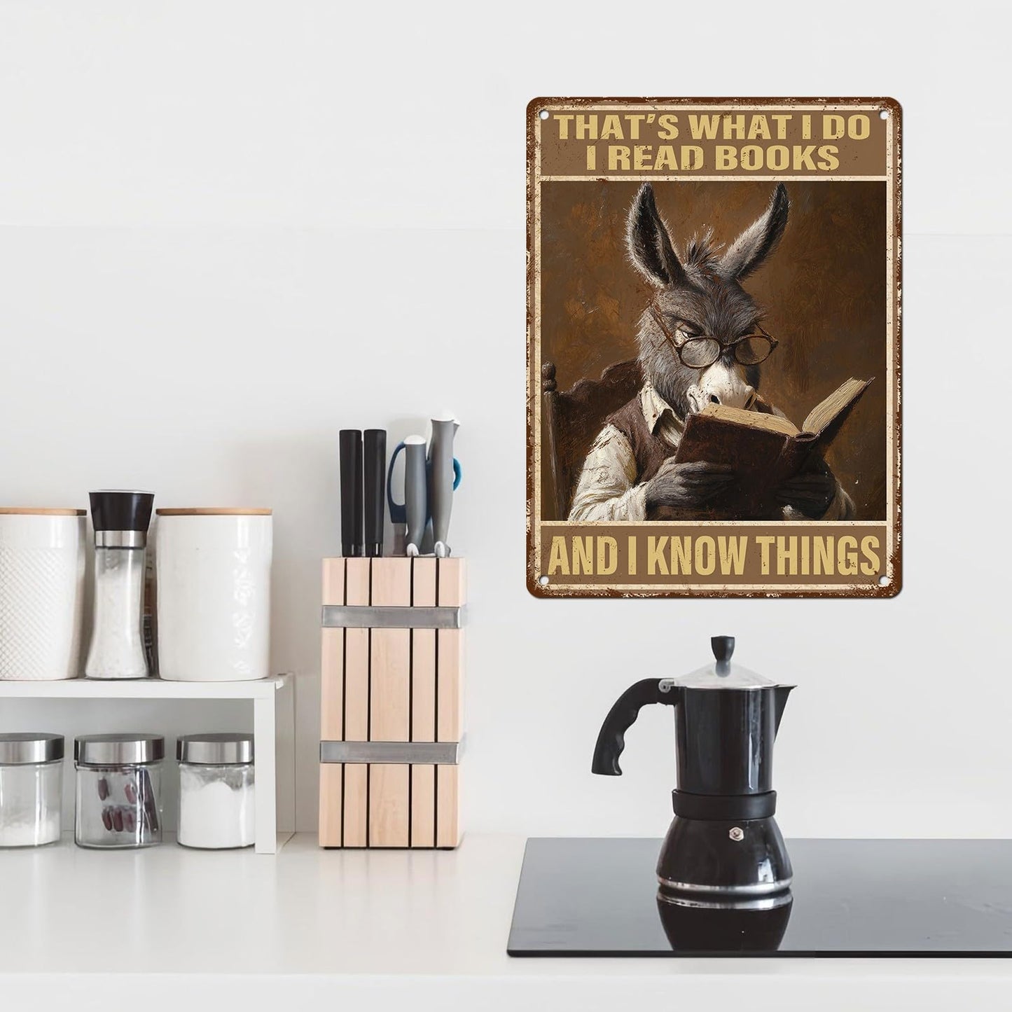 Vintage Cat Sign That's What I Do Write And I Know Things Metal Poster Sign for Home Bar Pub Kitchen Garage Restaurant Wall Deocr 12 * 8inch BST220