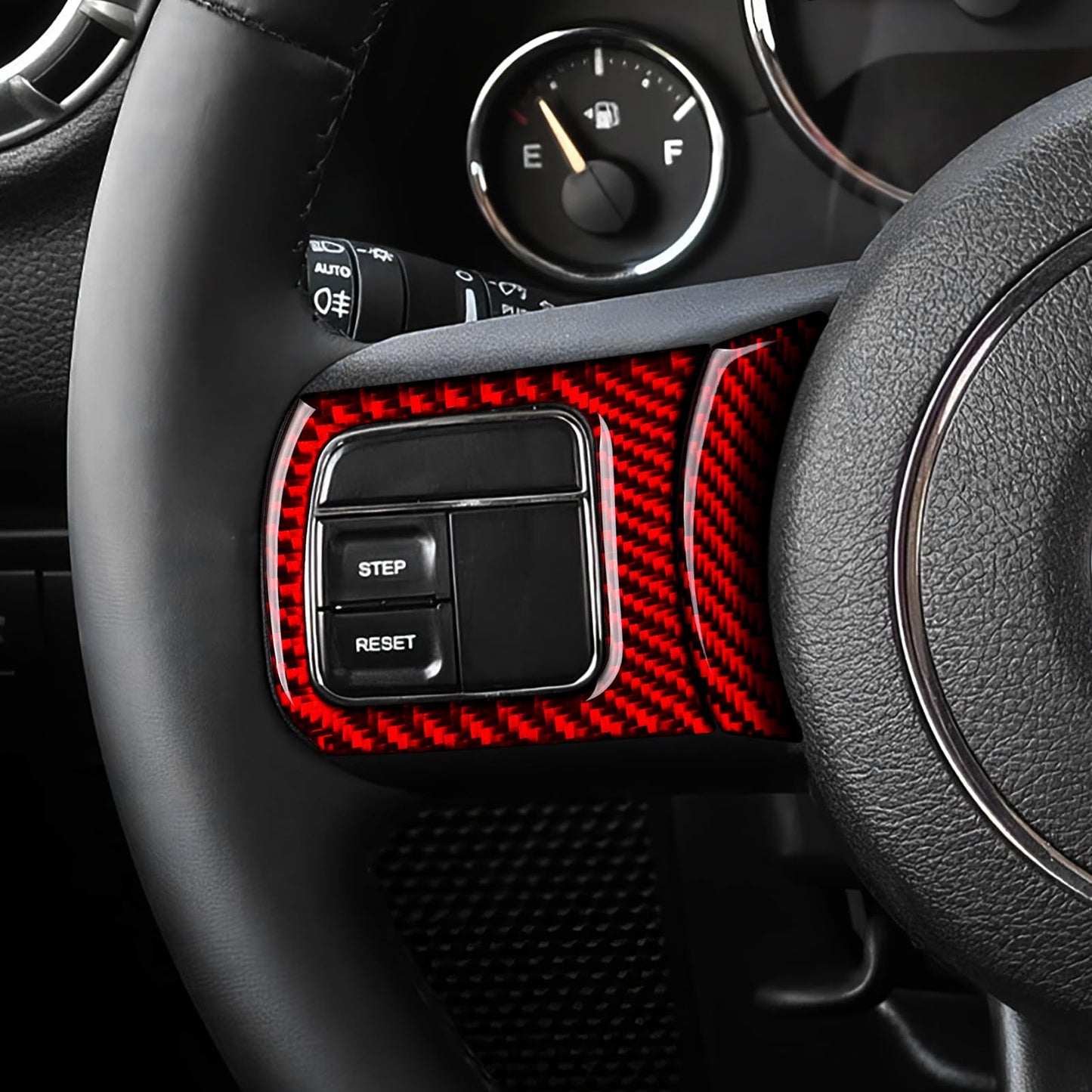 Car Gear Shift Lower Panel Sticker Carbon Fiber Decal Interior Trim Cover for Jeep Wrangler 2011 2012 2013 2014 2015 2016 2017 Accessories (Red) BST220