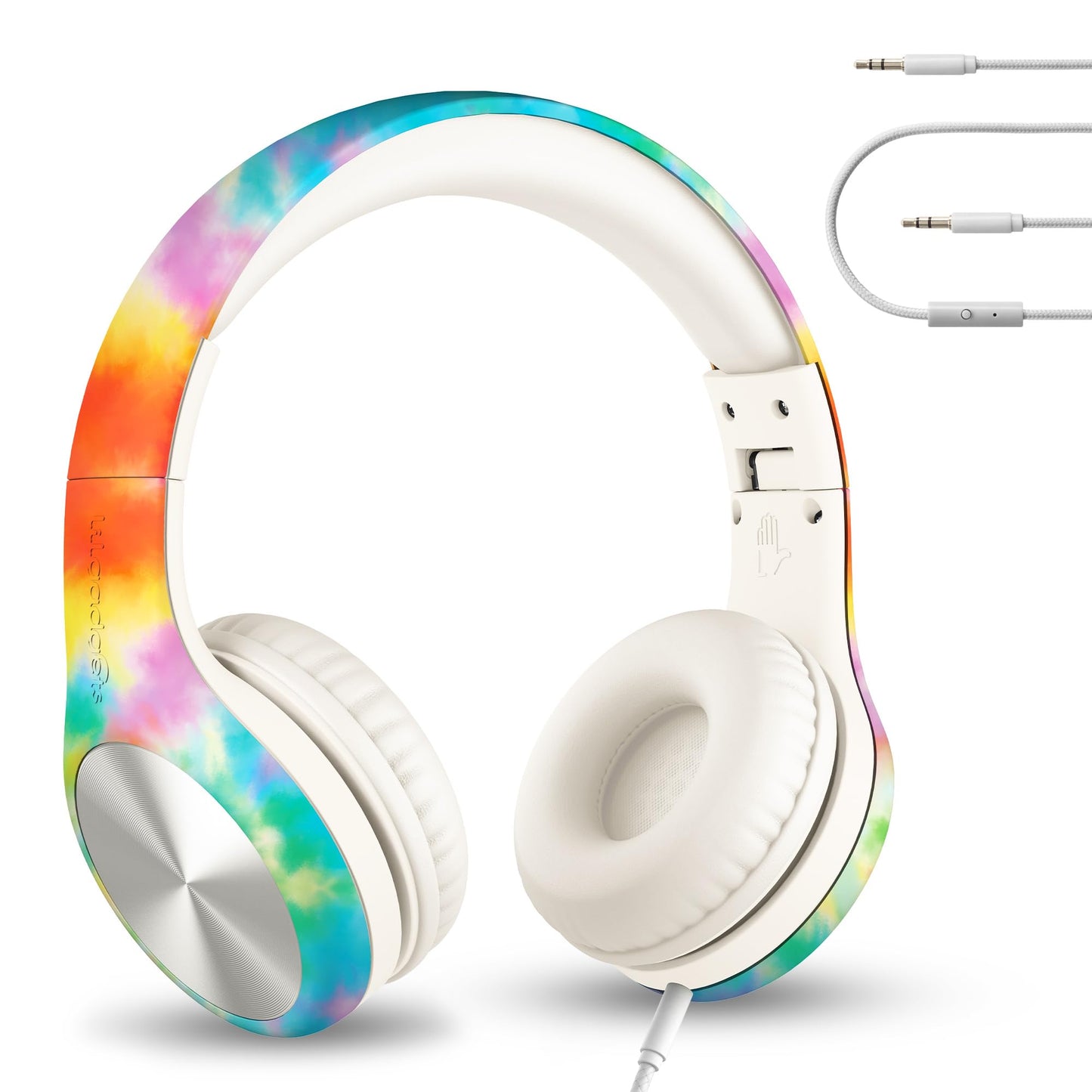LilGadgets Connect+ Pro Wired Kids Headphones for School with Microphone, Volume Limiting Over-Ear Headset with Cord, SharePort Technology & SoftTouch Padding, Blue