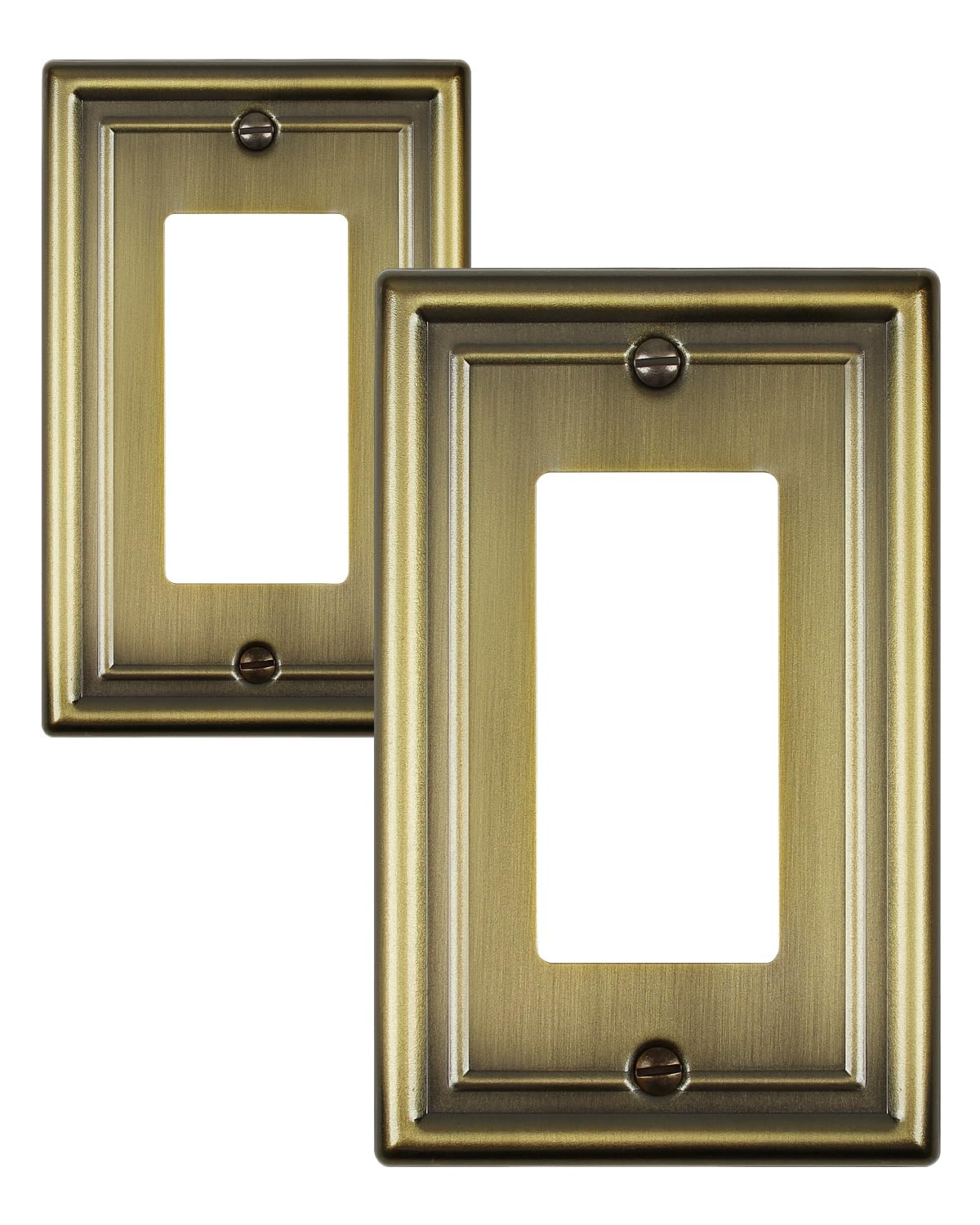 Decorative Metal Wall Plates, Switch Plates Outlet Covers (Off White/1 Decorator 4 Pack) WN420