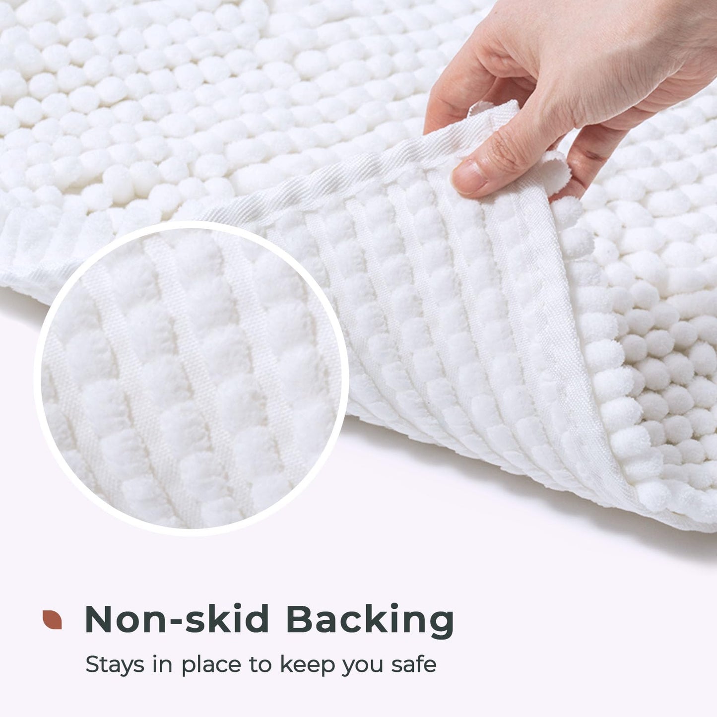 FRESHMINT Chenille Bathroom Rugs Mat 24"x17", Non-Slip Bath Mat for Bathroom Floor & Bathtub, Washable Soft Shower Shag Bath Rugs, Fluffy Thick Water Absorbent Microfiber Shower Mat, Sage Green BST220