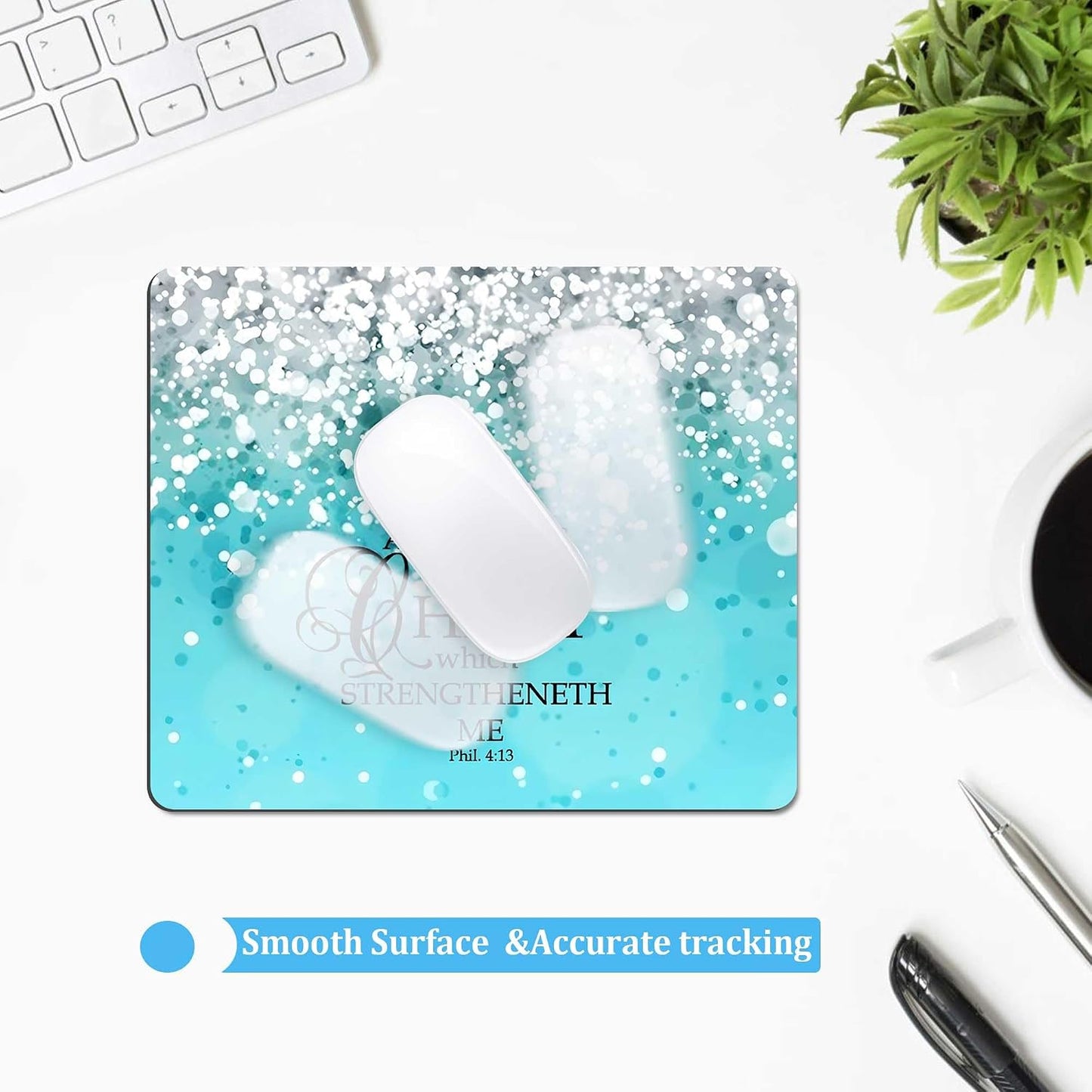 Square Mouse Pad with Non-Slip Rubber Base,Washable Square Cloth Mousepad, Non-Slip Rubber Base for Wireless Mouse for Computers, Laptop, Gaming, Office & Home WN420