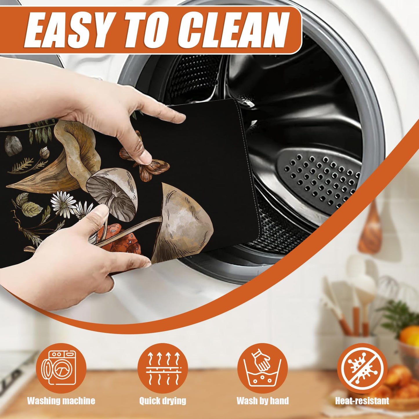 Brown Leopard Dish Drying Mat for Kitchen Counter Microfiber Absorbent Dish Kitchen Drying Mat Draining Reusable Washable for Dishes/Utensils/Counterto BST220
