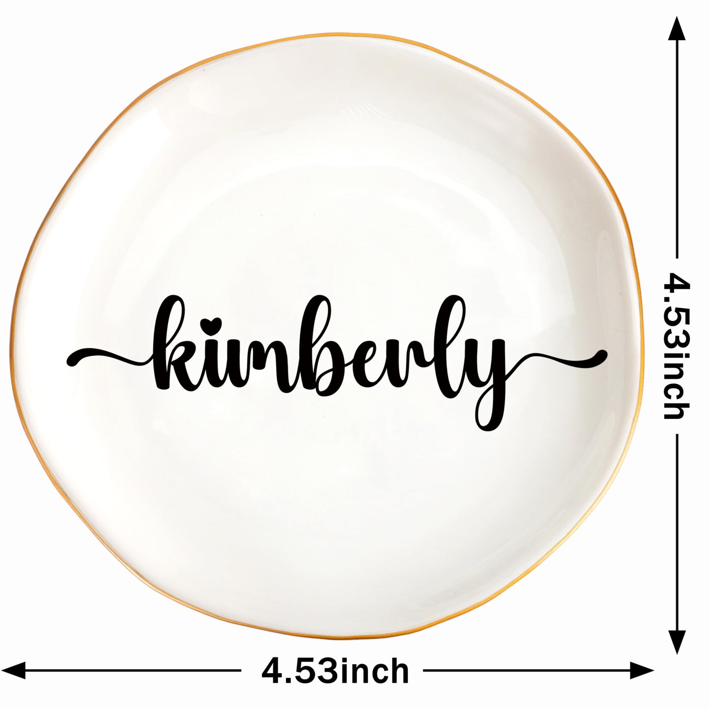 JoycuFF Initial B Ceramic Jewelry Tray, Bridesmaid Bride Gifts, Mothers Day Christmas Anniversary Engagement Birthday Gifts for Women Couples, Trinket Dish for Rings Earrings Necklaces Bracelets Keys BST202