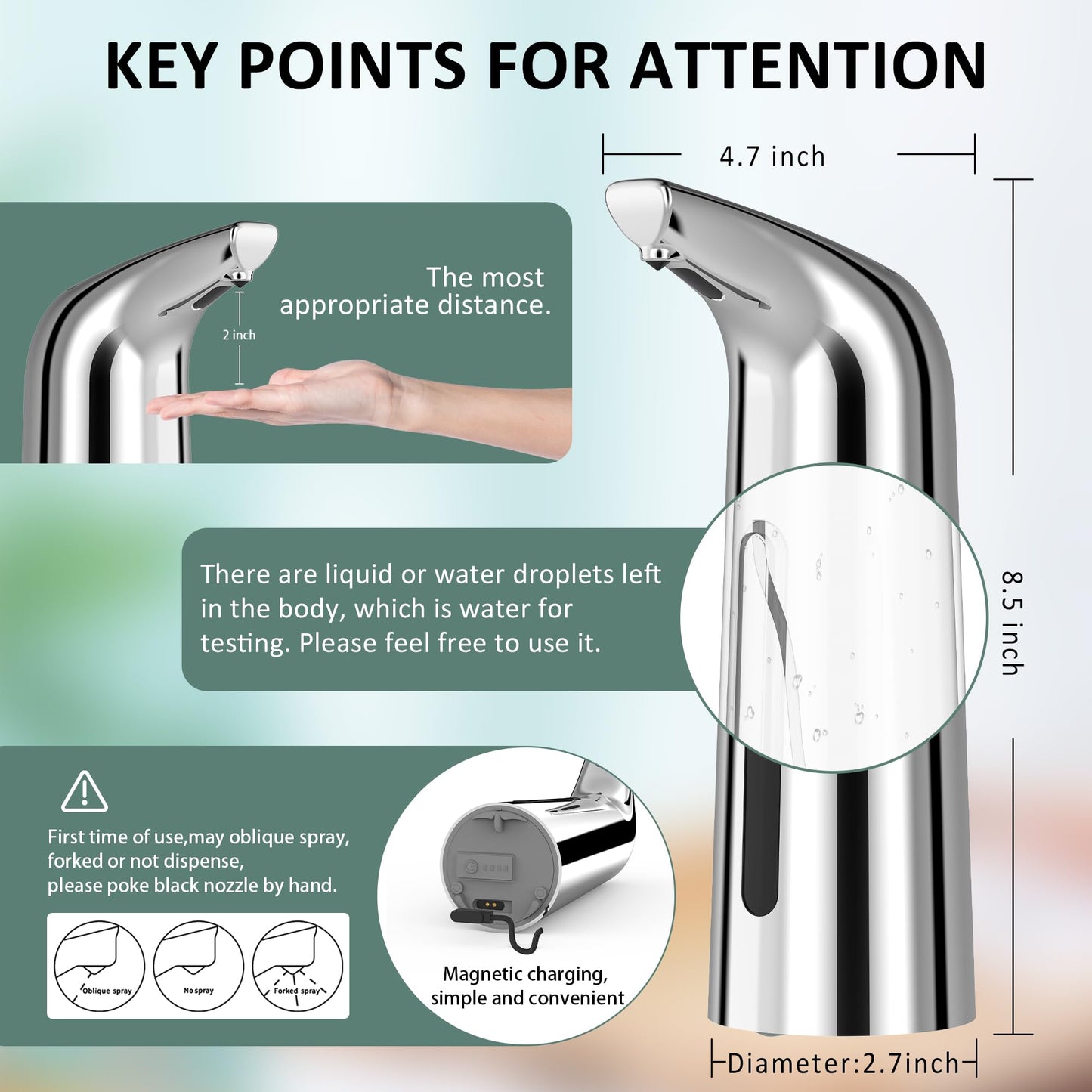 Automatic Soap Dispenser Touchless,400ML Hand & Dish Countertop Electric Liquid Dispenser with Sensor,Modern 4 Gear Adjustable Black Waterproof Battery Operated Kitchen Auto Soap Pump WN420
