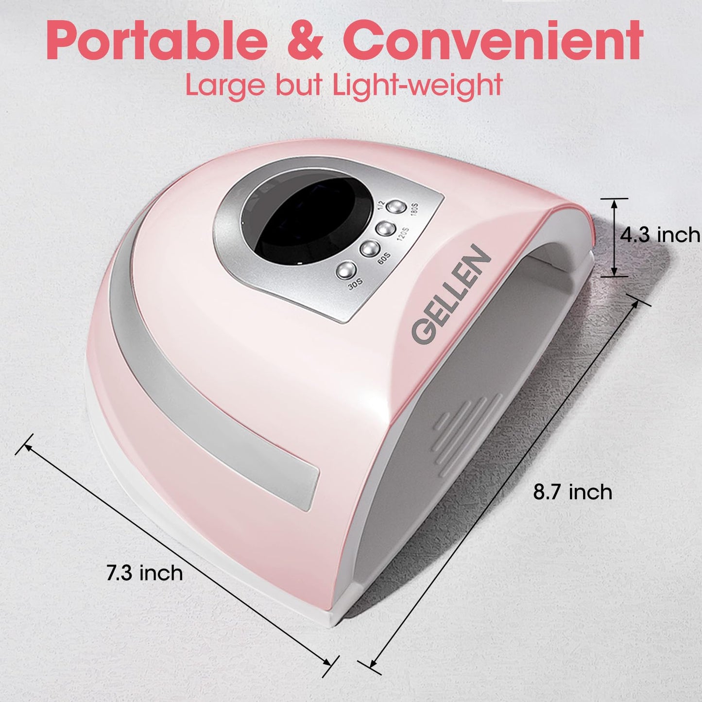 Gellen UV Nail Lamp, 268W UV LED Light for Nails of Finger Toe, Professional Fast Curing Nail Dryer for Gel Nail Polish, 66 LED Beads and 4 Timers