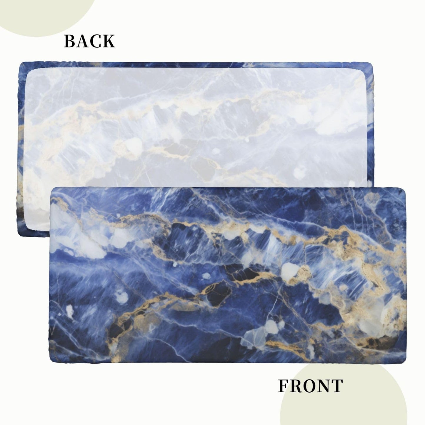 Blue Marble Rectangle Tablecloth with Elastic Edge, 5FT Table Cloths Washable Reusable Rectangular Table Cover for Kitchen Dining Party, 60" L X 30" W BST202