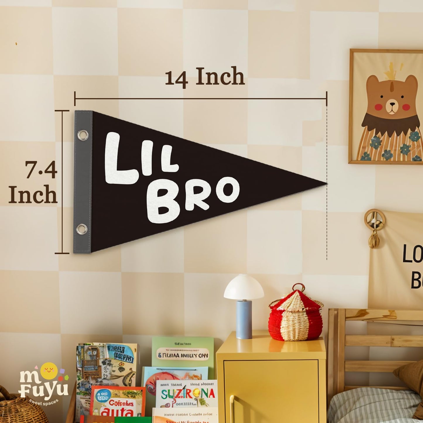 Boy Nursery Decor Pennant Banner Flags Decor, Playroom Essentials, Dude Felt Banner Wall Art Decor for Toddler Kids Room Nursery,Boy Playroom Decor 7.4x14 Inch BST326H