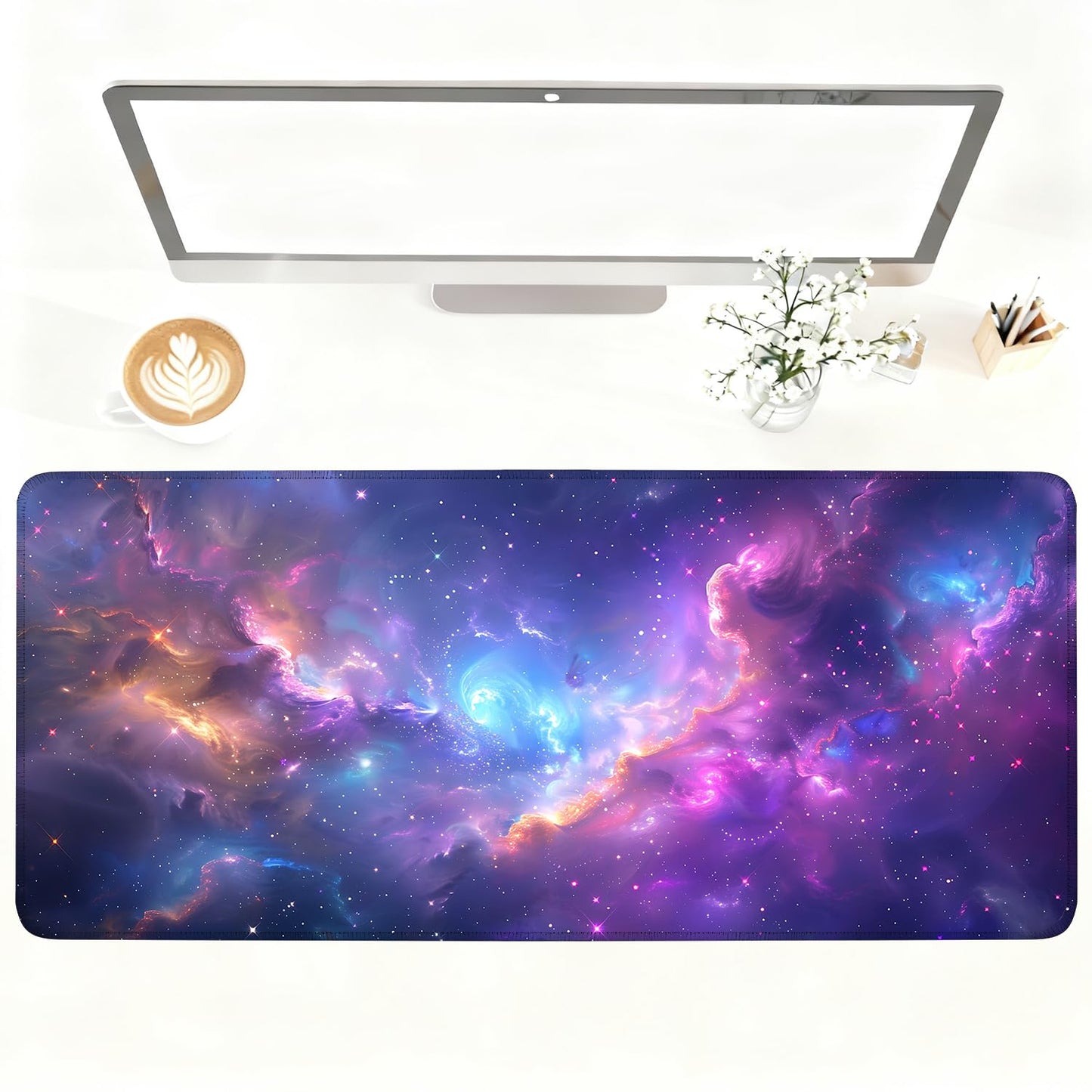 Mouse Pad Gaming Mousepad 31.5 x 11.8in Large Mouse Pad for Keyboard and Mouse with Anti-Slip Rubber Base, Keyboard Pad XL Mouse Mat for Home and Office,Snowy Forest WN420