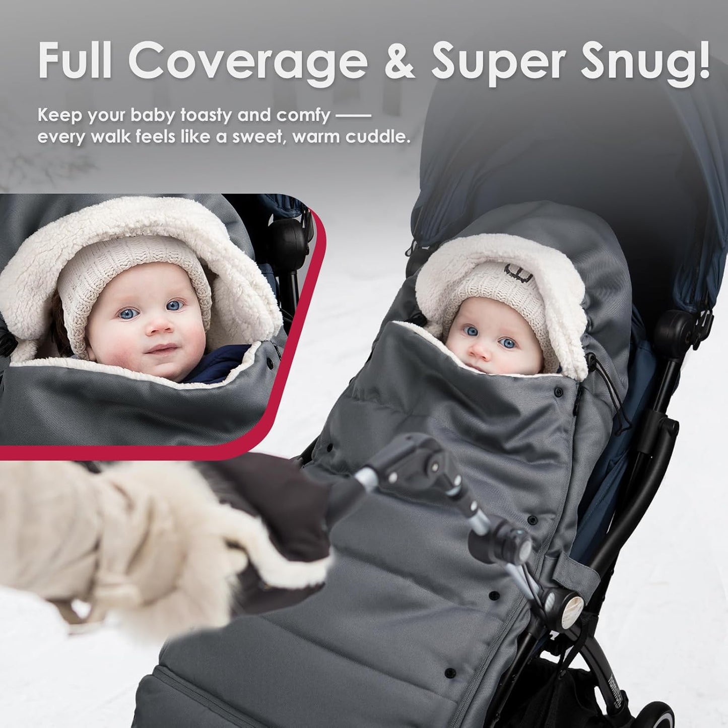 COSY DIARY Stroller Footmuff | Universal, Weather-Proof, Warm Stroller Footmuff 77