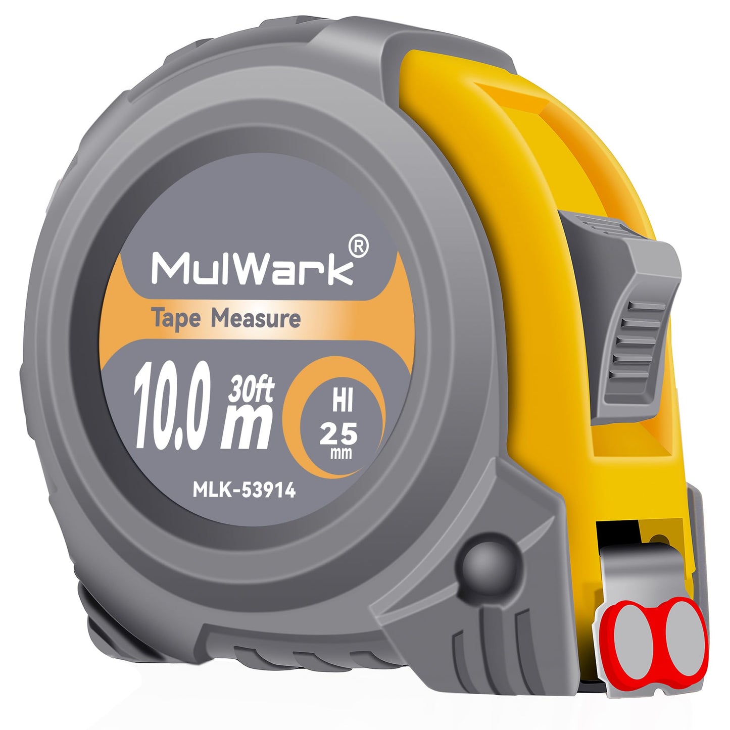 MulWark 25ft Metric Tape Measure, Measuring Tape Retractable, Easy Read Measurement Tape Both-Side Metal Blade, Magnetic Hook & Shockproof Case for Construction, Carpenter, Architect, Woodworking