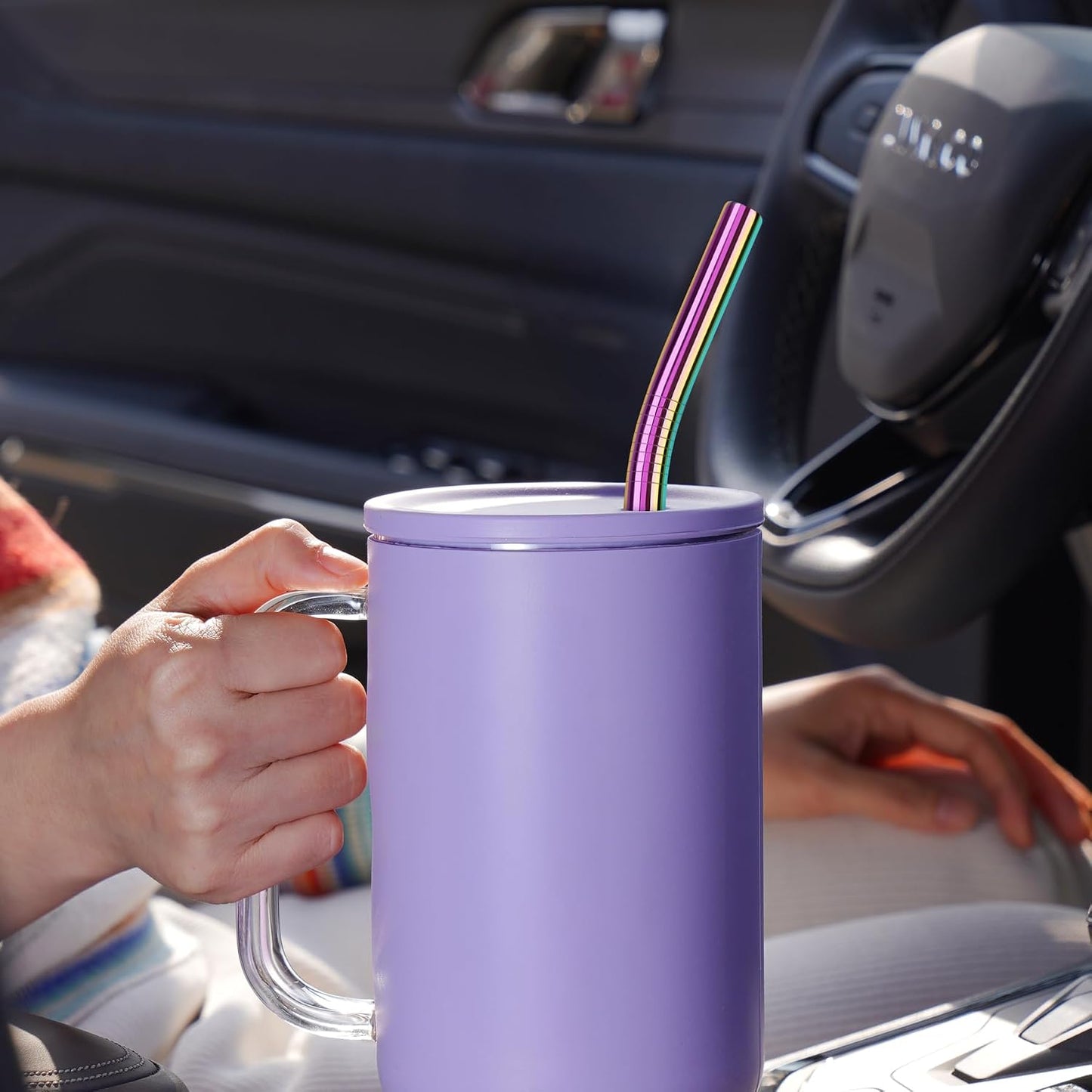 Tomorotec 14PCS Stainless Steel Straws Fit for 30oz Stanley Tumblers | 11" Reusable Drinking Straws with Brush, 7 Bent & 7 Straight for Smoothies, Milkshakes, Coffee, Dishwasher Safe (Metallic) BST326L