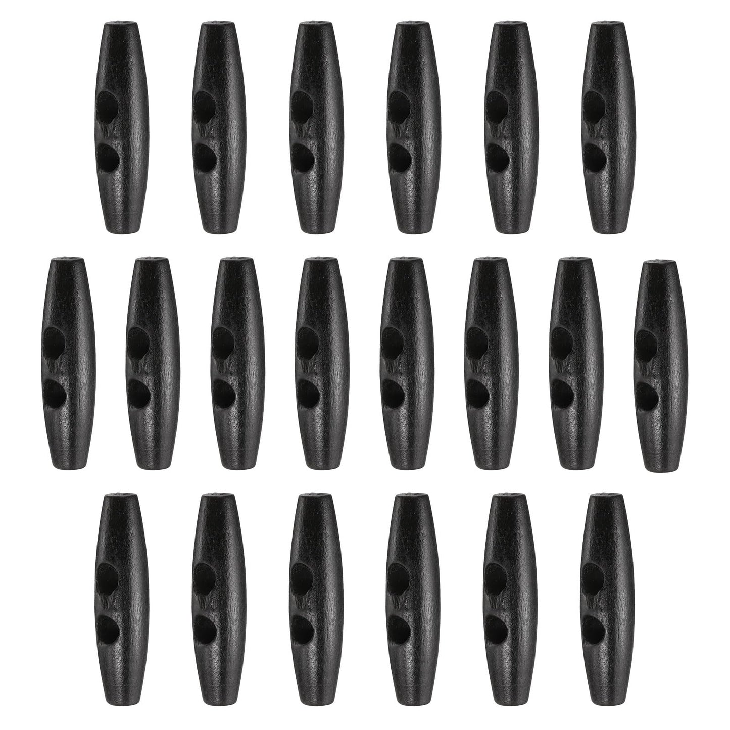 HARFINGTON 60mm / 2.4" Wooden Toggle Buttons 20pcs 2-Hole, Maroon | Wood Olive Sewing Buttons Horn Oval Buttons Sewing Accessories for Coat Sweaters Clothing DIY Craft BST326L