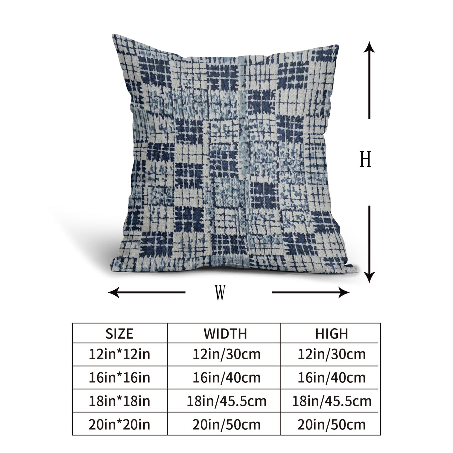 Navy Blue Grey Gray Pillow Covers 18x18 Set of 2 Abstract Plaid Pattern Decorative Outdoor Pillowcases Farmhouse Throw Cushion Case Couch Sofa Bed Decor BST220