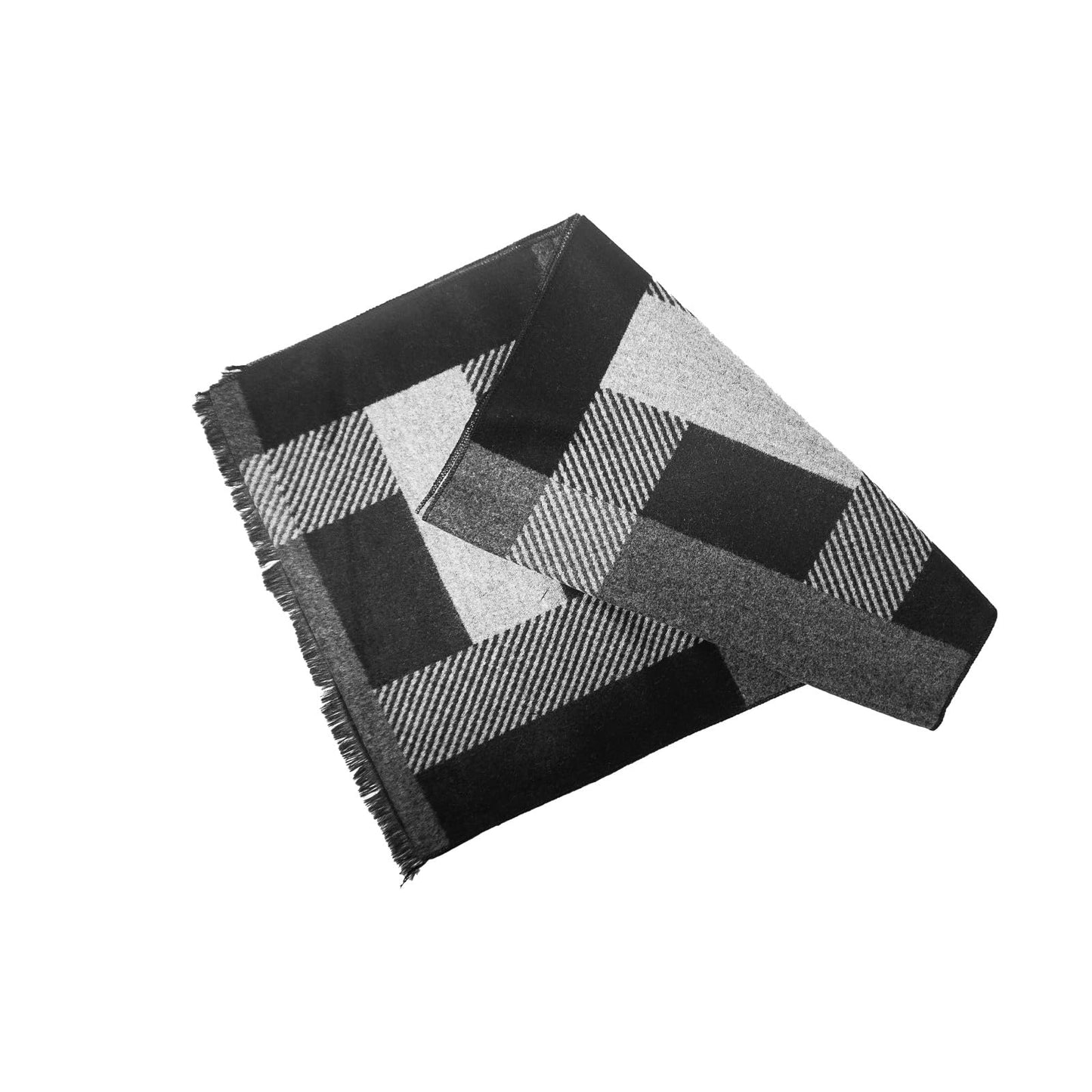 Mens Winter Scarf Cashmere Feel Warm Scarves Long Plaid Tassel Scarf for Men WN420