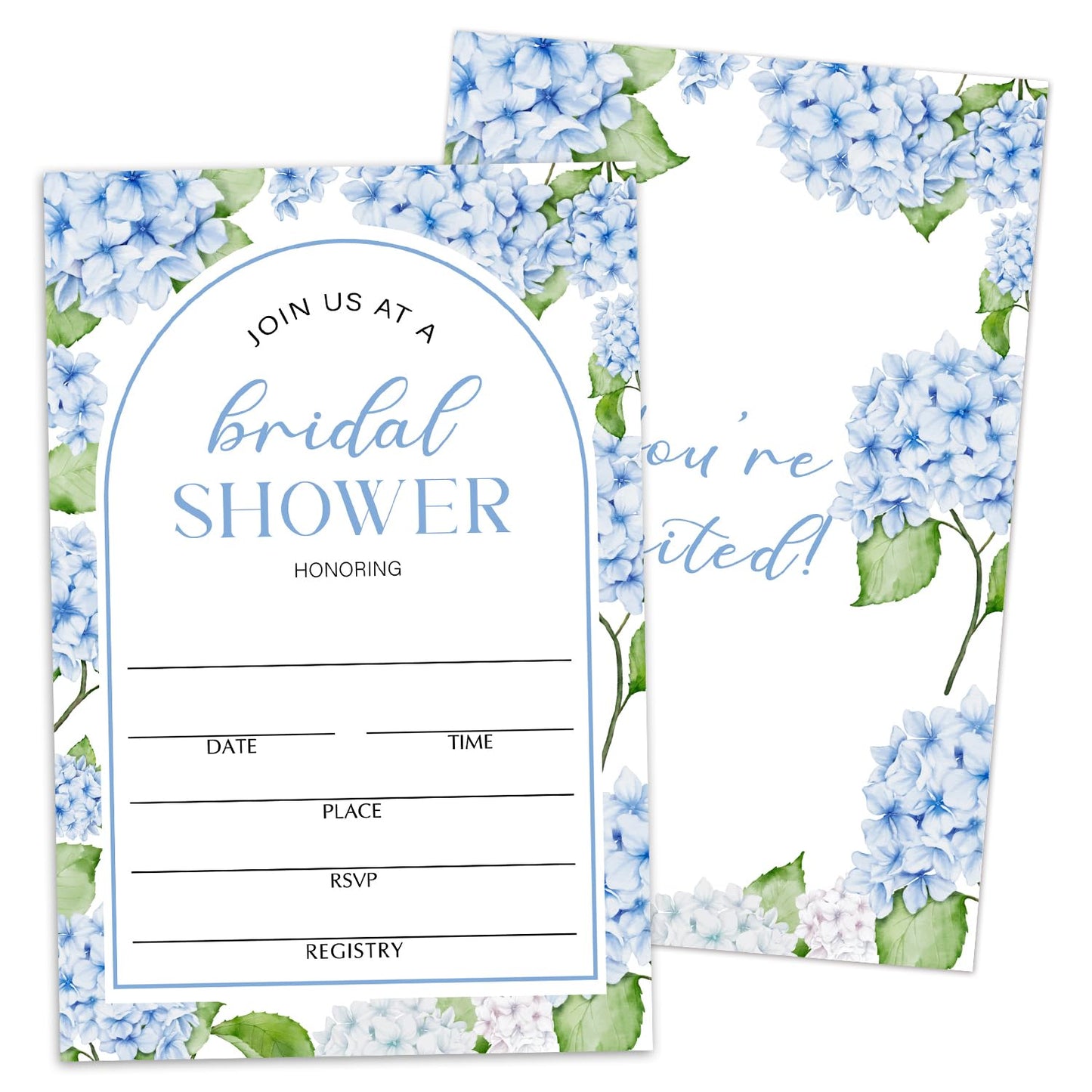 50 Years Anniversary Bridal Shower Invitations Cards, Set of 25 Gold Foil Floral Fill in Style 50th Year Wedding Invites Cards with Envelopes for Couples Marriage Party Supplies-T05 WN420