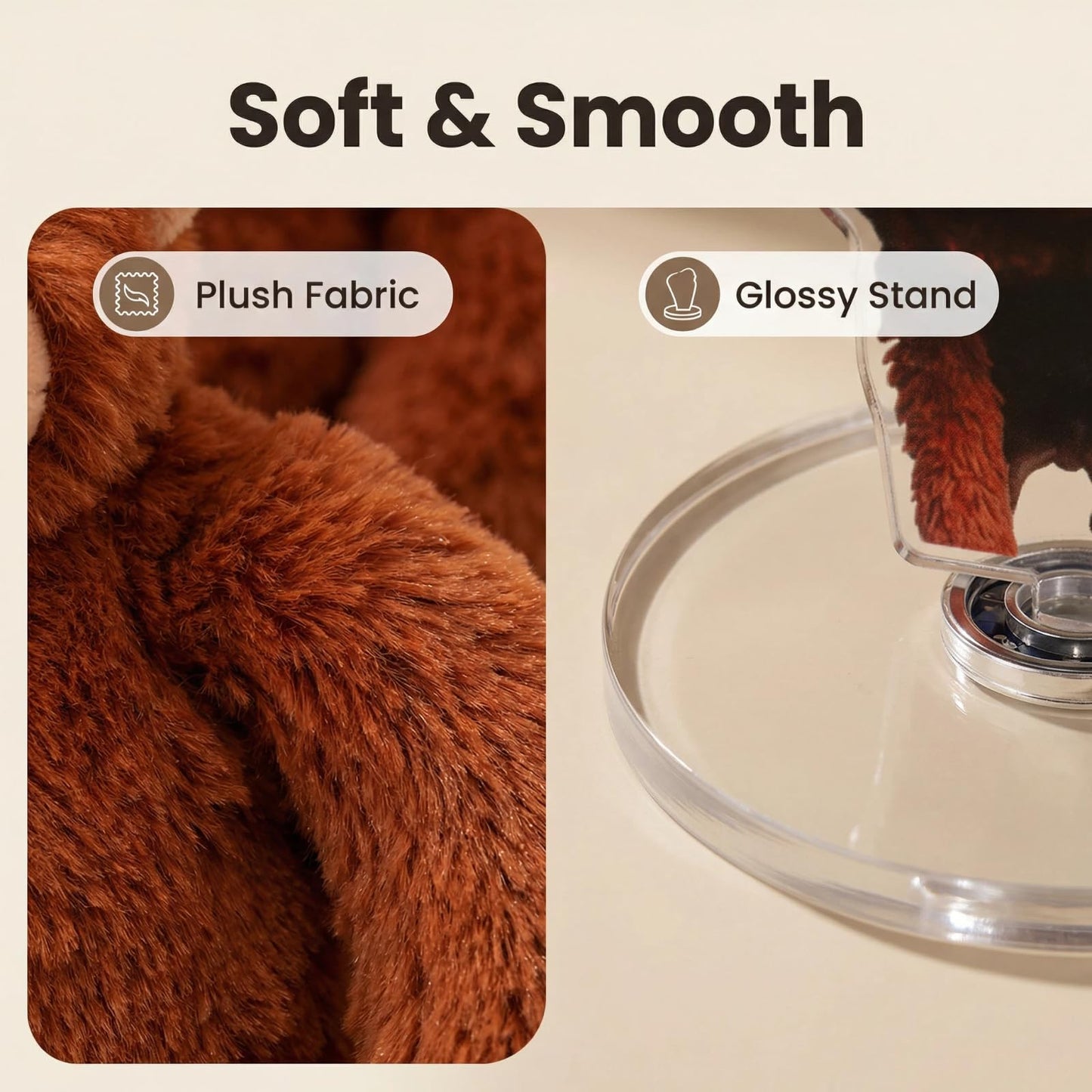 3-Pack Protect Punch Monkey Rotating Acrylic Display Plaque of Cute Monkey Toy for Desktop,Car Accessories and Gift,Rotatable, with Base (Beown) (ABC) BST202