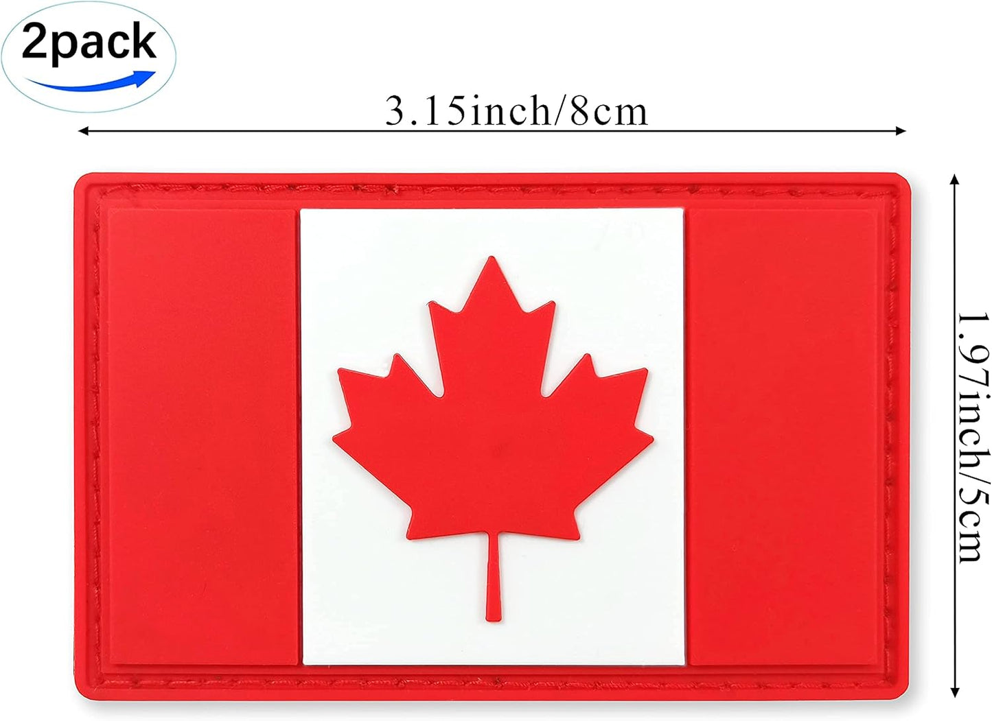 JBCD Canada Flag Patch Canadian Tactical Patch - PVC Rubber Hook and Loop Fastener Patch, 2 Pack BST220