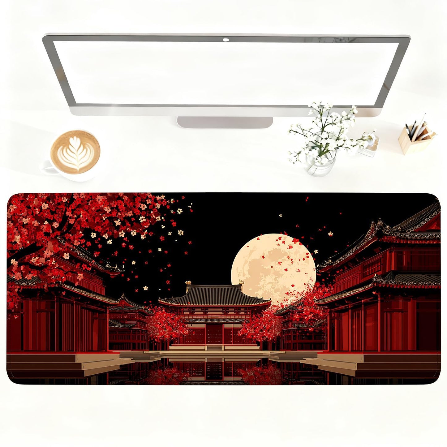 Mouse Pad Gaming Mousepad 31.5 x 11.8in Large Mouse Pad for Keyboard and Mouse with Anti-Slip Rubber Base, Keyboard Pad XL Mouse Mat for Home and Office,Snowy Forest WN420
