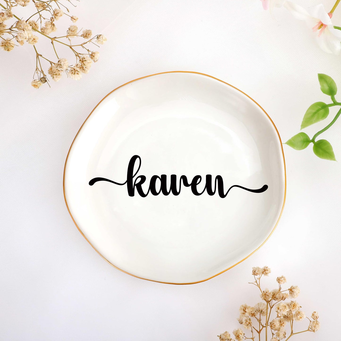 JoycuFF Initial B Ceramic Jewelry Tray, Bridesmaid Bride Gifts, Mothers Day Christmas Anniversary Engagement Birthday Gifts for Women Couples, Trinket Dish for Rings Earrings Necklaces Bracelets Keys BST202