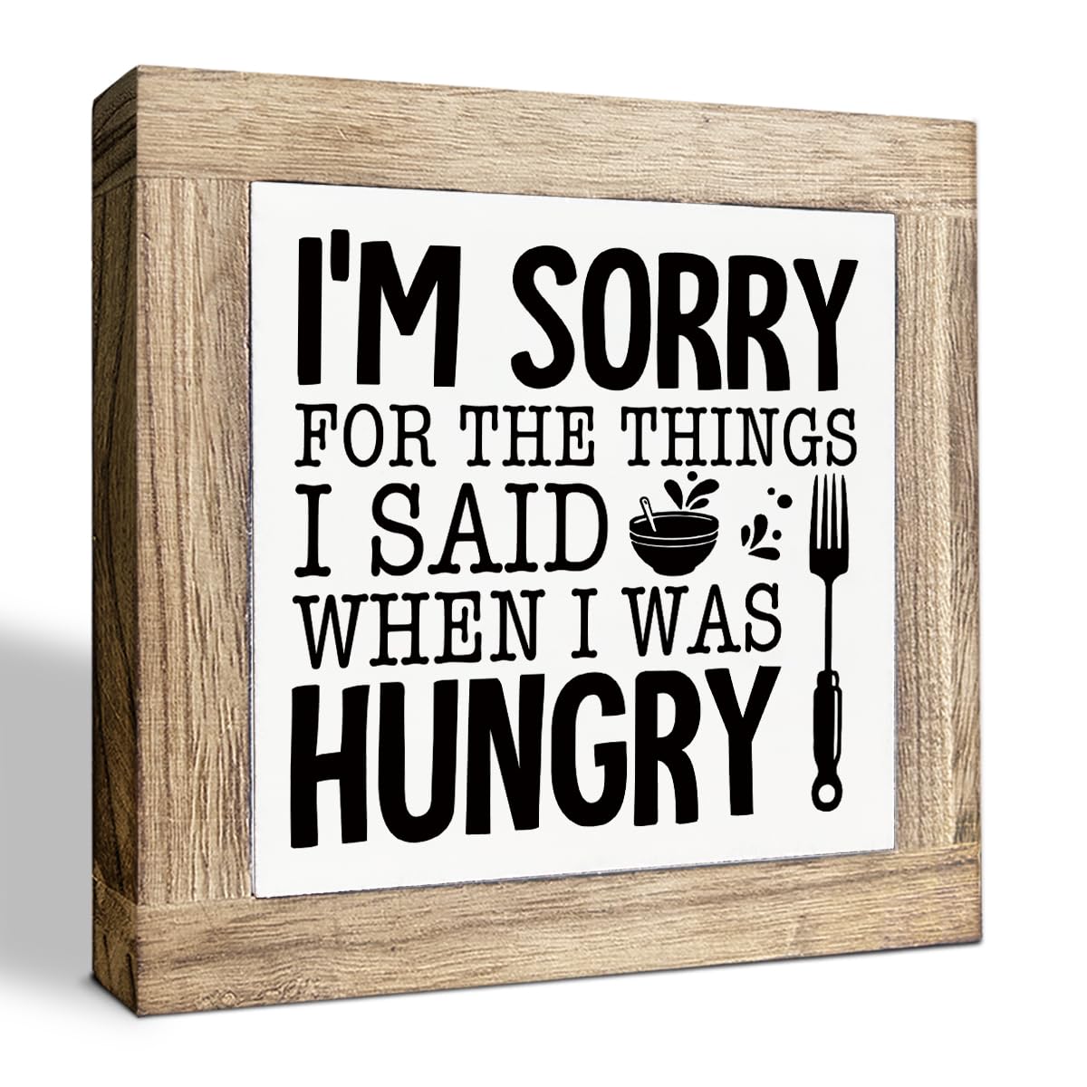 Just A Spoonful of Sugar Sign, Coffee Decor Sign, Rustic Kitchen Box Signs, Coffee Station Decor, Modern Farmhouse Home Decors for Kitchen Bar, Cafe Decors, Freestanding Wooden Plaque BST326L
