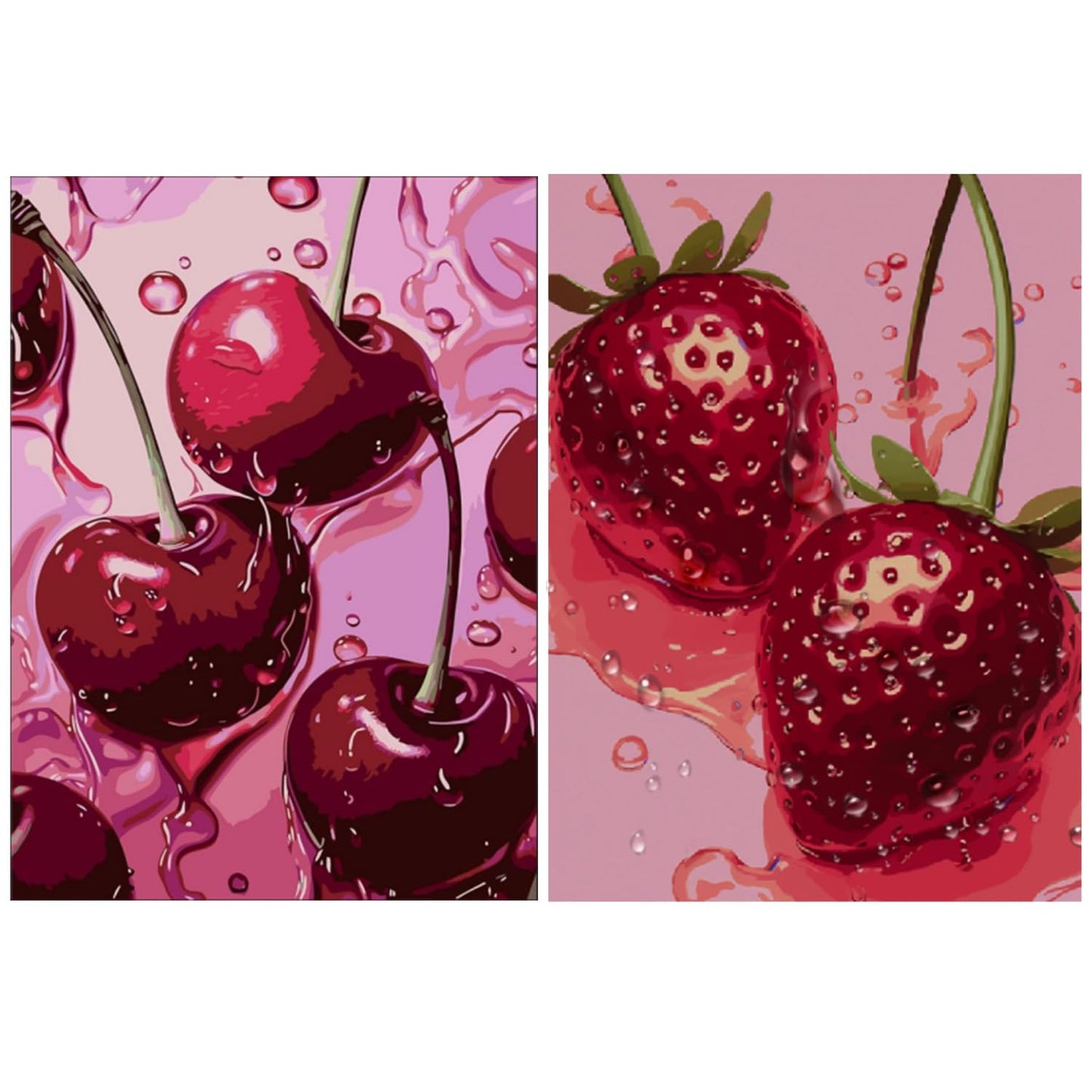 AIBOERL Cherry Diamond Art Kits for Adults,Cherry 5D Diamond Painting Kits for Adults Beginners,DIY Full Round Drill Diamond Dot Painting Gem Art Kits for Adult, Home Wall Decor 12x16Inch BST220