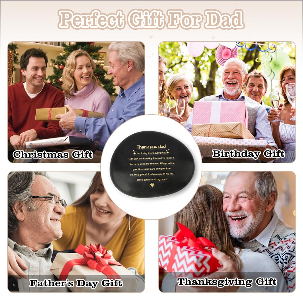 Dad Fathers' Day Gift for Father Daddy Best Dad Ever Rock Engraved Pebble Gifts Birthday Father's Day Valentines Presents Ideas Decorations BST220