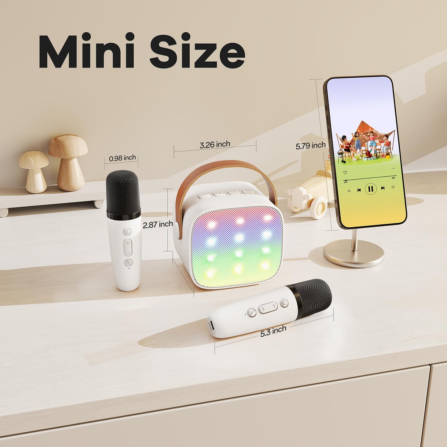 YLL Karaoke Machine for Kids, Portable Mini Speaker with 2 Wireless Microphones, TOP Kids Gifts for Girls Ages 3, 4, 5, 6, 7, 8, 9, 10+ Years Old, 4-12th Birthday Singing Present Toy Party (Purple)