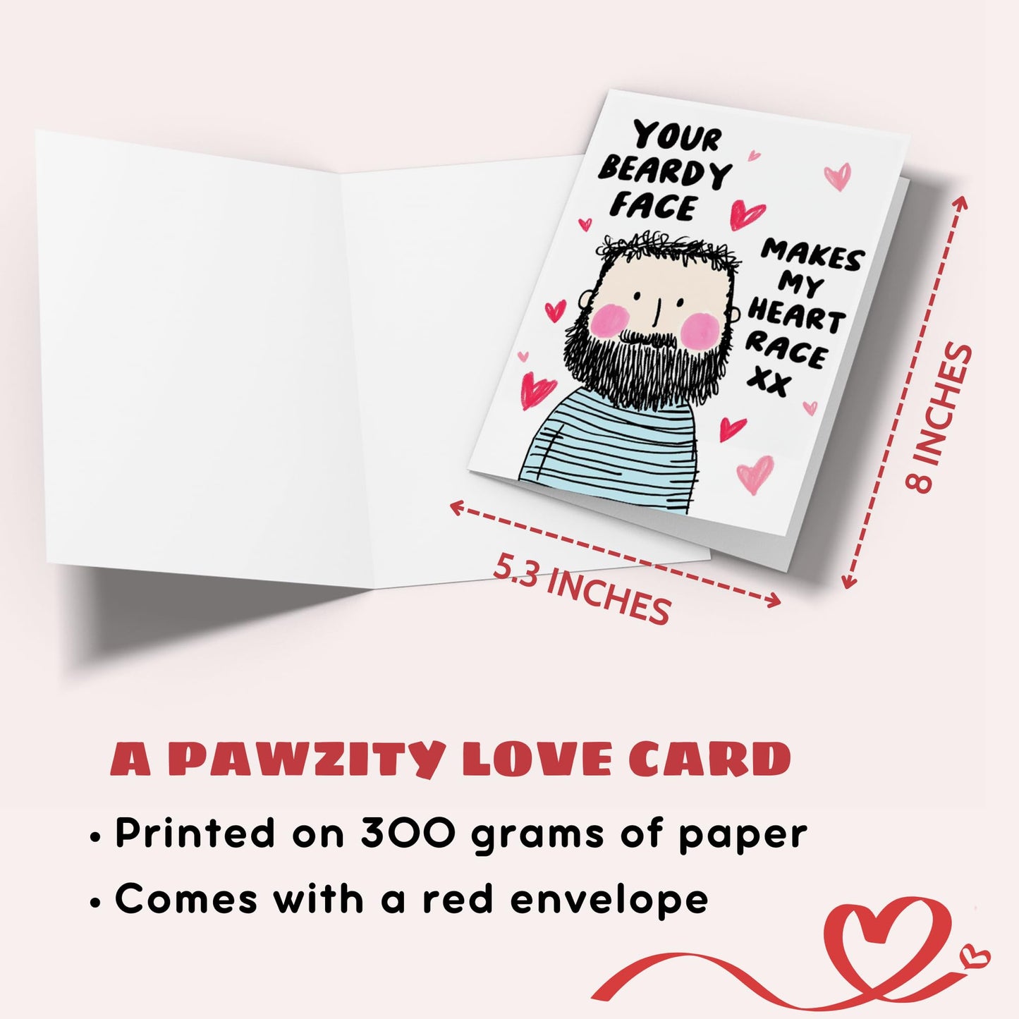 Pawzity Valentines Gifts for Him, Boyfriend, Bf, Husband, Men - Funny Valentines Card for Him - Anniversary, Birthday Gifts for Him - Single 5.3''x 8'' Funny Card with Envelope for Boyfriend, Husband WN420
