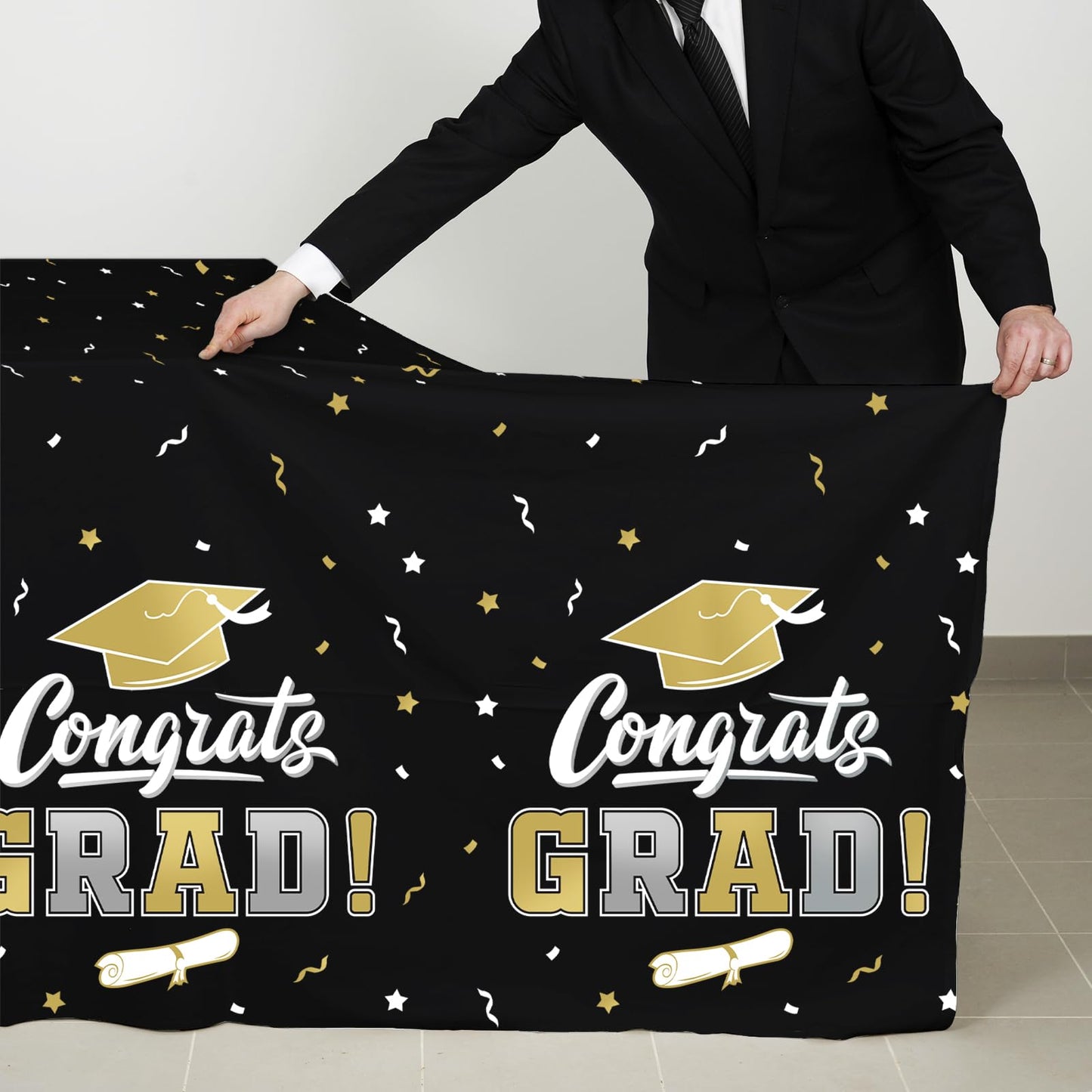 Gatherfun 2026 Graduation Decorations : 2-Pack Congrats Grad Disposable Tablecovers - Class of 2026 Red Themed Table Cloths, for Graduation Party Supplies & Graduation Backdrop, 54" X 108" BST326L