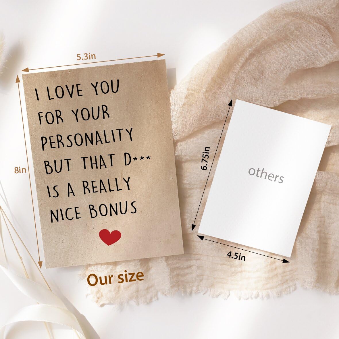 fancu Funny Birthday Card for Boyfriend, Cheeky Card for Husband | 5 x 7 inch cheeky birthday card with matte finish, printed message, red envelope, and sticker for boyfriend or husband BST202