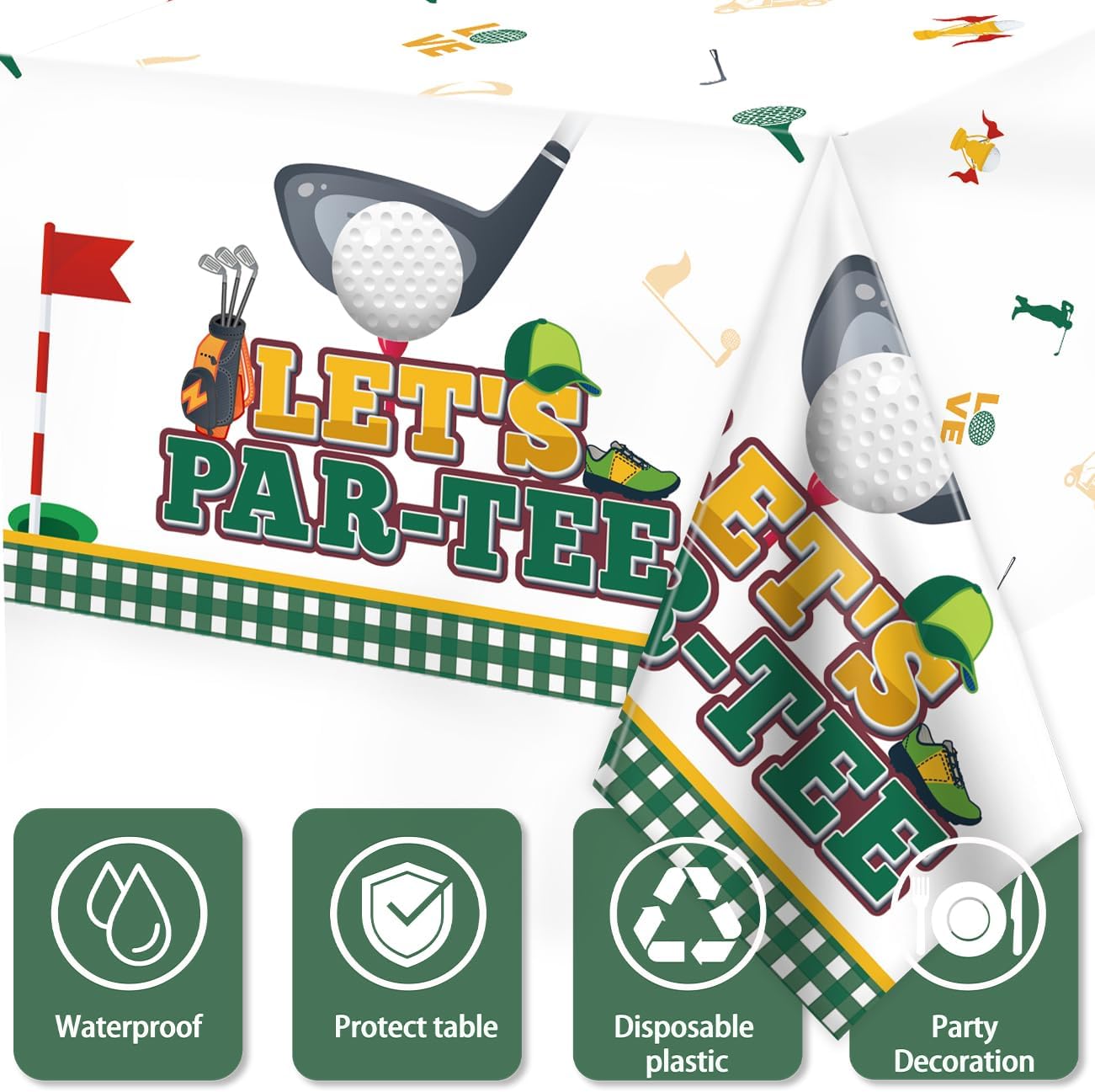 Golf Party Decorations, 114PCS Golf Birthday Party Decorations with Let's Par-Tee Golf Plates Napkins Cups and Balloons for Golf Themed Party Decorations, Golf Party Supplies Serve 20 BST326H
