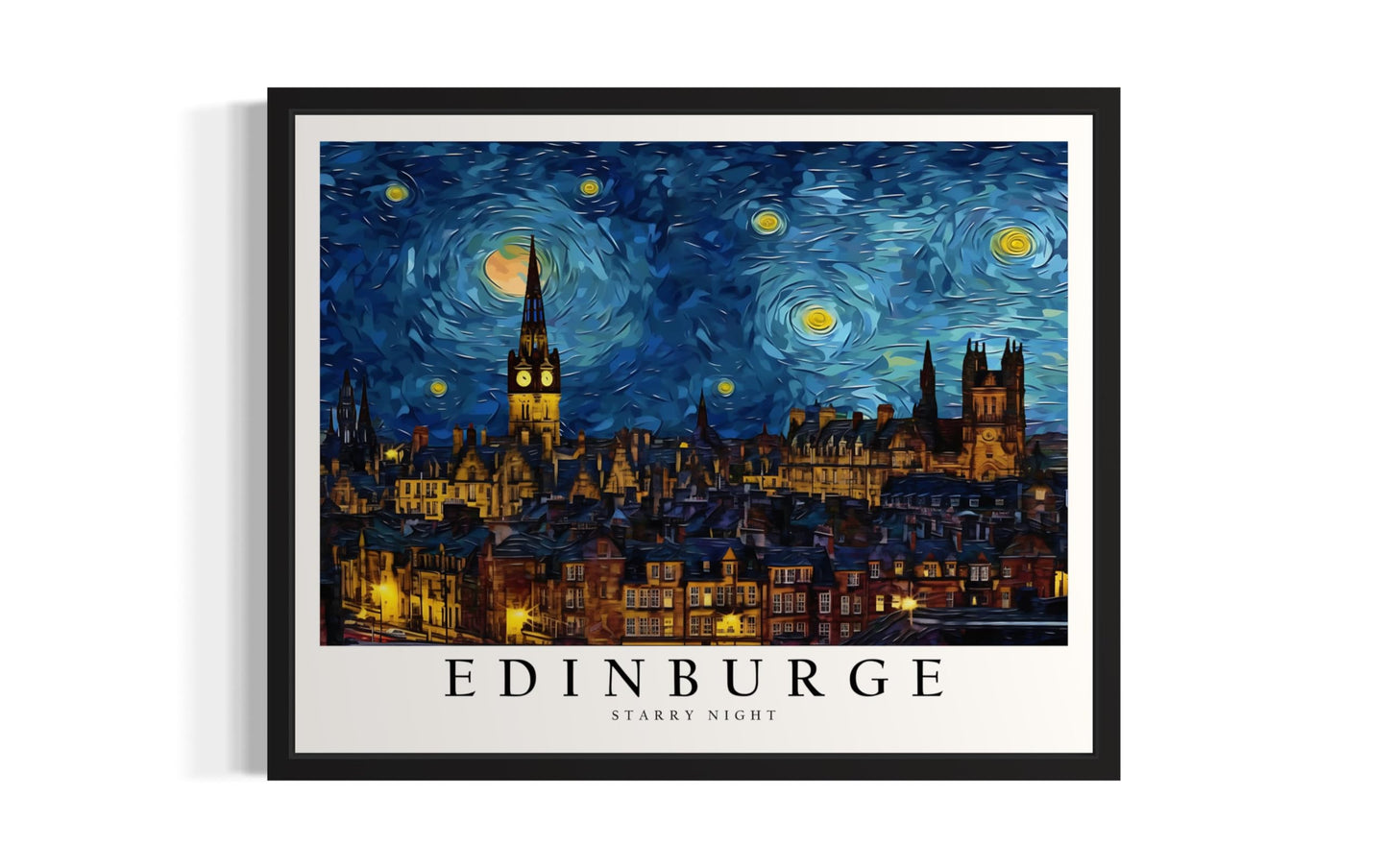 Eiffel Tower Art Print Poster, Van Gogh Starry Night Theme Wall art Painting Decor, Art Home City Artwork For Bedroom, Bathroom, Living Room 81 (Eiffel Tower, 14"L x 11"W, Unframed) BST220