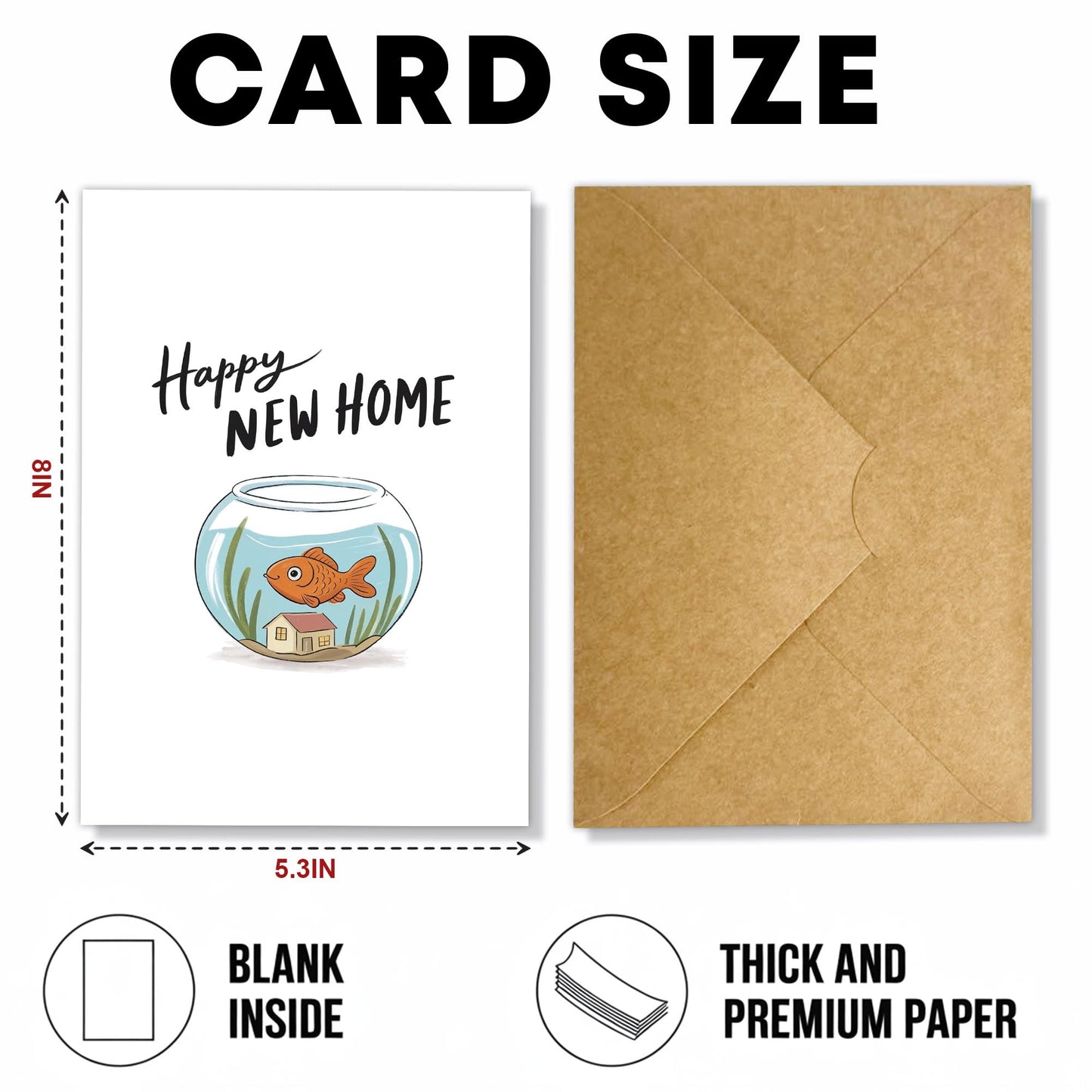 Congrats on Your New Home Housewarming Greeting with Gold Lettering and Key Design, Funny Congratulations Gift for New Homeowners, First-Time Buyers, Friends, Neighbors, Real Estate Clients Single 5.3''x8'' with Envelope BST326L