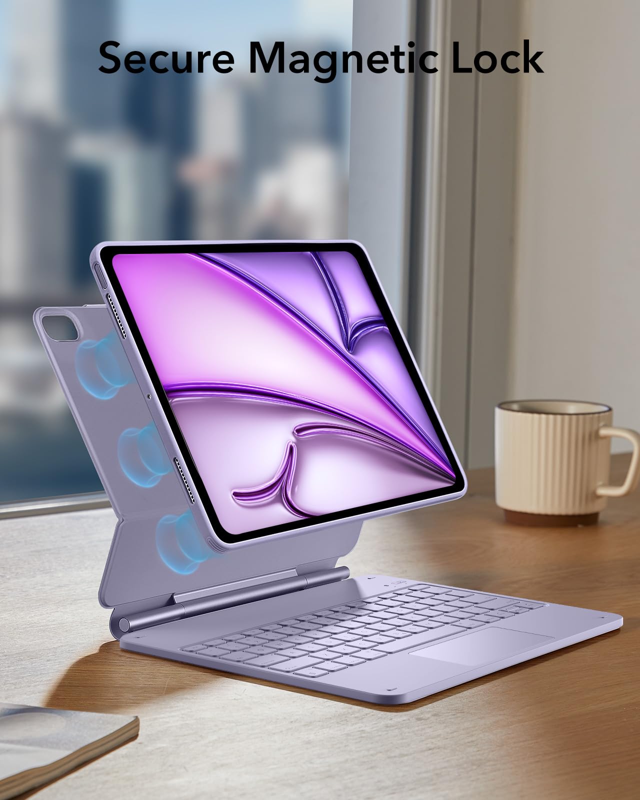 ESR for iPad Air 11 Inch Case with Keyboard M4/M3/M2 (2026/2025/2024) & iPad Pro 11/Air 5th/4th Gen Keyboard, Easy-Set Magnetic Stand, Portrait/Raised Modes, with Removable Protective Case, Black