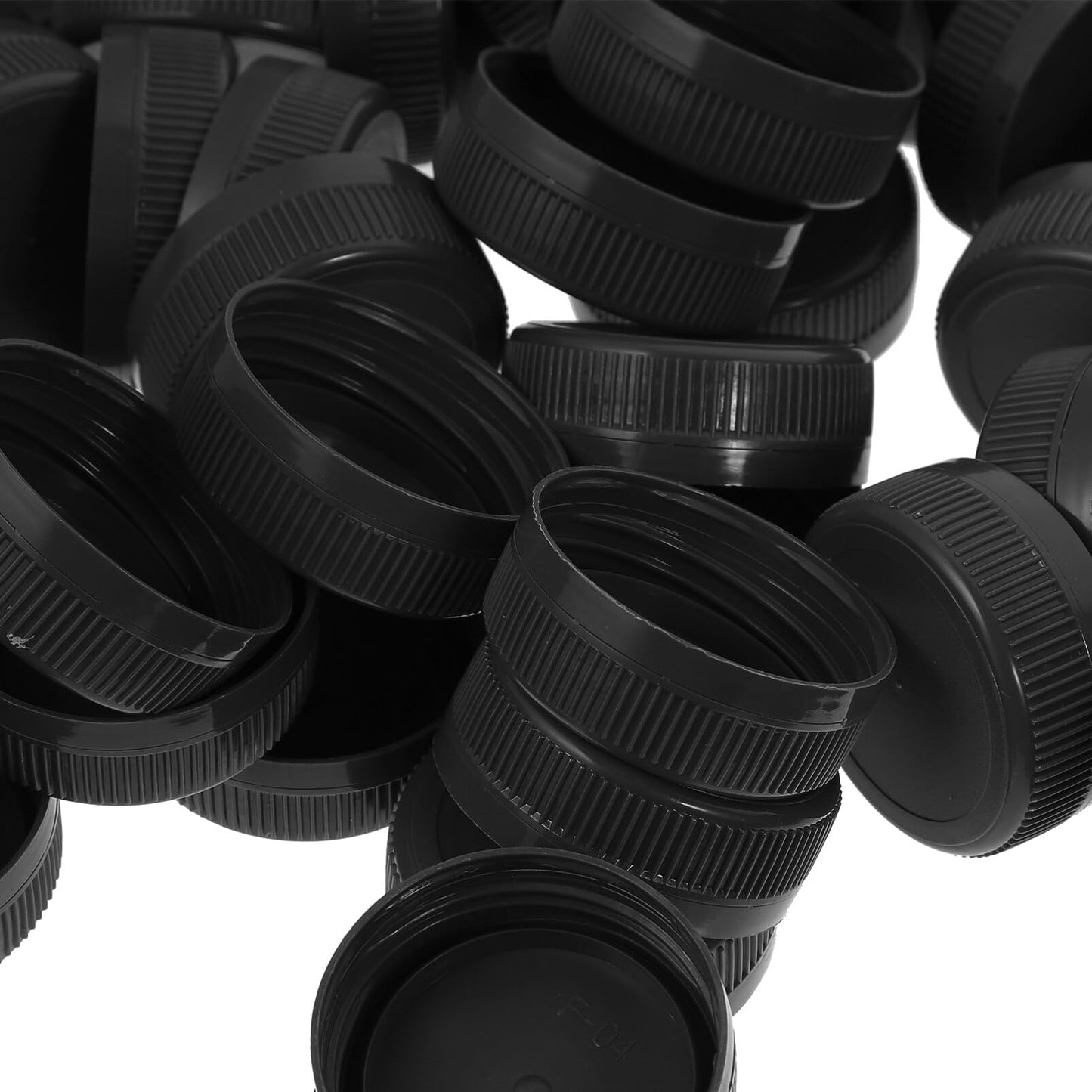 100Pack White Plastic Bottle Caps, 38mm (1.53") Replacement Lids, Leak-Free Screw-on Caps for Juice, Milk, Water Bottles Tops and Diy Crafts BST202