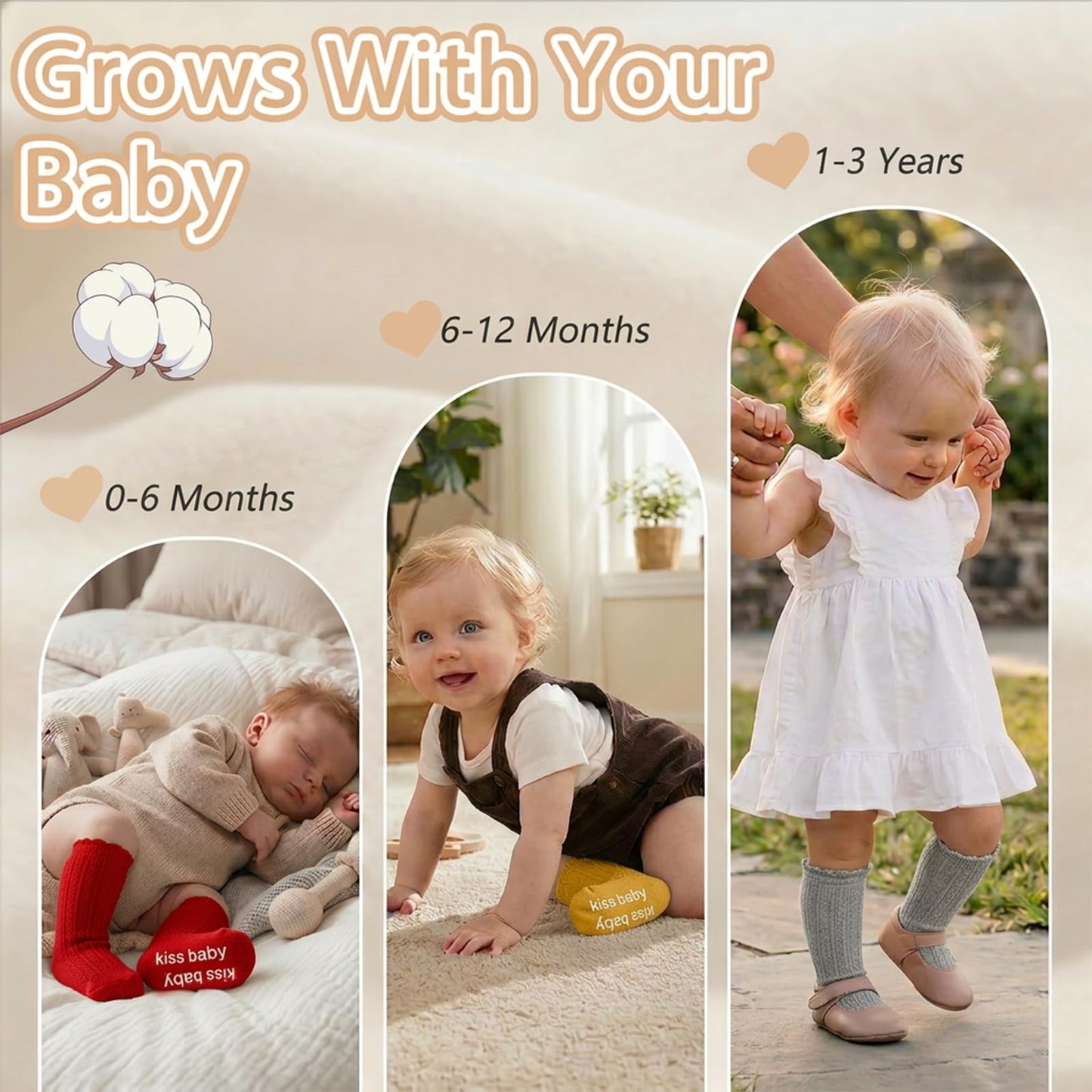 Toddler Girls Knee High Socks Soft Cotton Ruffle Long Tube Socks For Preemie Infant Newborn Toddler WN420