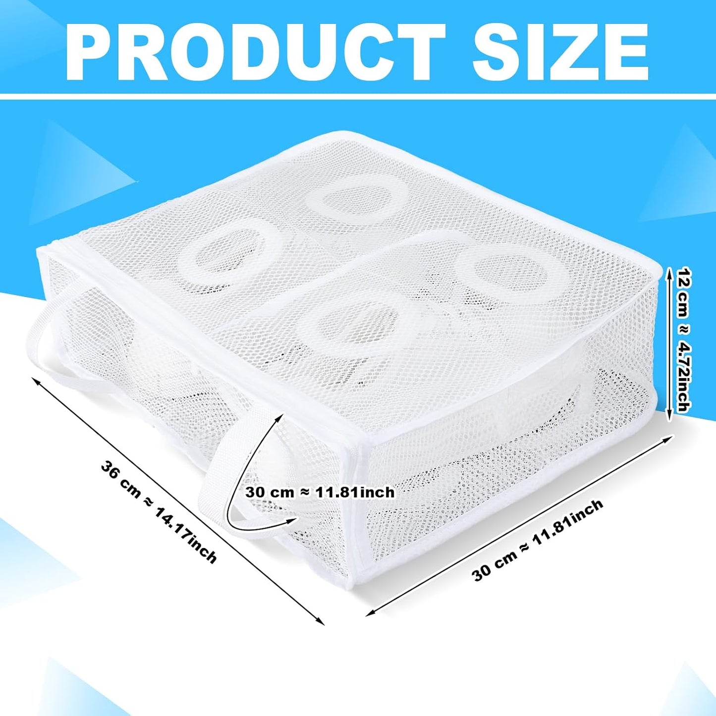 SATINIOR 2 Pack 2-in-1 Shoe Dryer Laundry Bag 14.2 x 12 Inch Sneaker Dryer Shoe Bag Laundry Bags Washable and Tumble Sneaker with Adjustable Straps Protective Mesh Bags, White BST326H