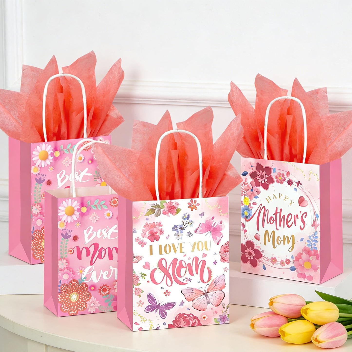 24 Pcs Paper Gift Bags with Handle Party Favor Treat Bags for Birthday Party Supplies WN420