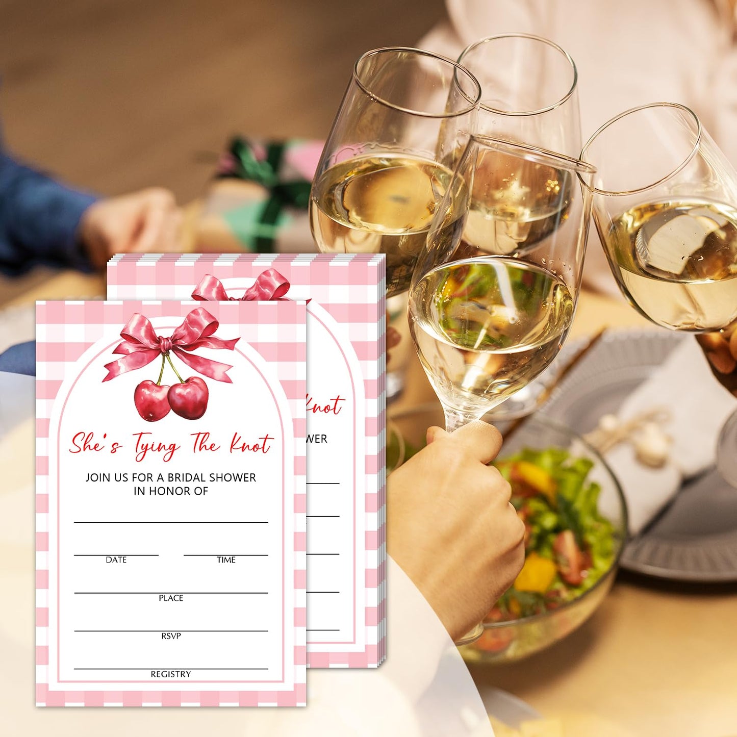 50 Years Anniversary Bridal Shower Invitations Cards, Set of 25 Gold Foil Floral Fill in Style 50th Year Wedding Invites Cards with Envelopes for Couples Marriage Party Supplies-T05 WN420