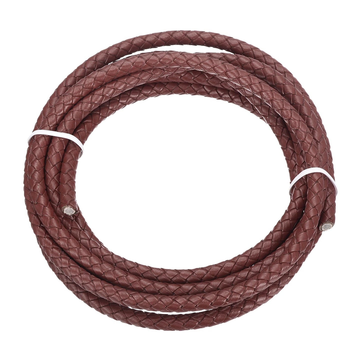 MECCANIXITY 1.1 Yards Bolo Tie Cord 6mm Diameter Round Braided Leather Strip 1 Meter Long for Bracelet Necklace Beading, Yellow WN420