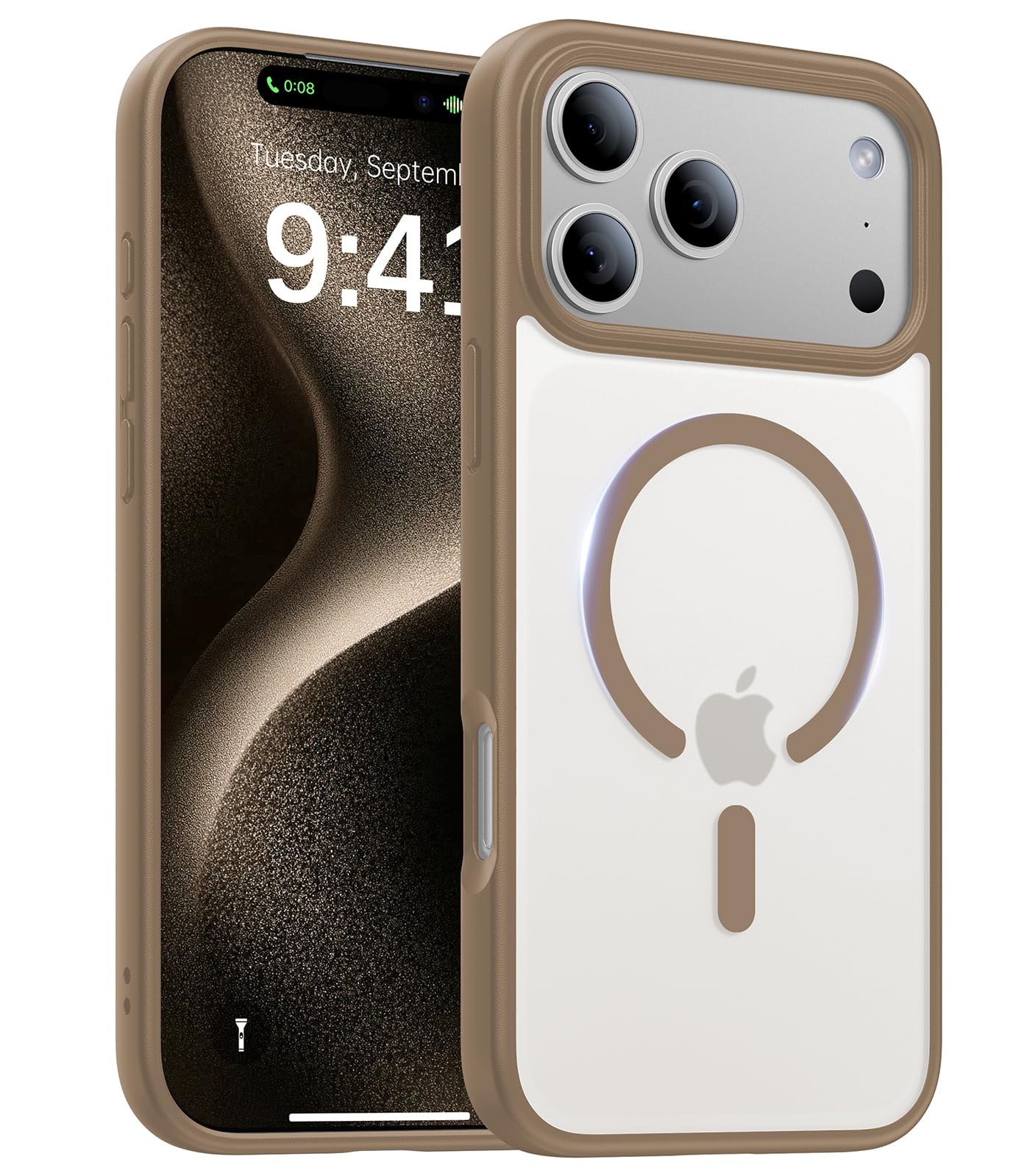 Magnetic for iPhone 17 Pro Max Case,[Anti-Slip][Compatible with MagSafe][Military Grade Drop Protection] Shockproof Protective Translucent Phone Case for iPhone 17 Pro Max Case,Wine Red WN420