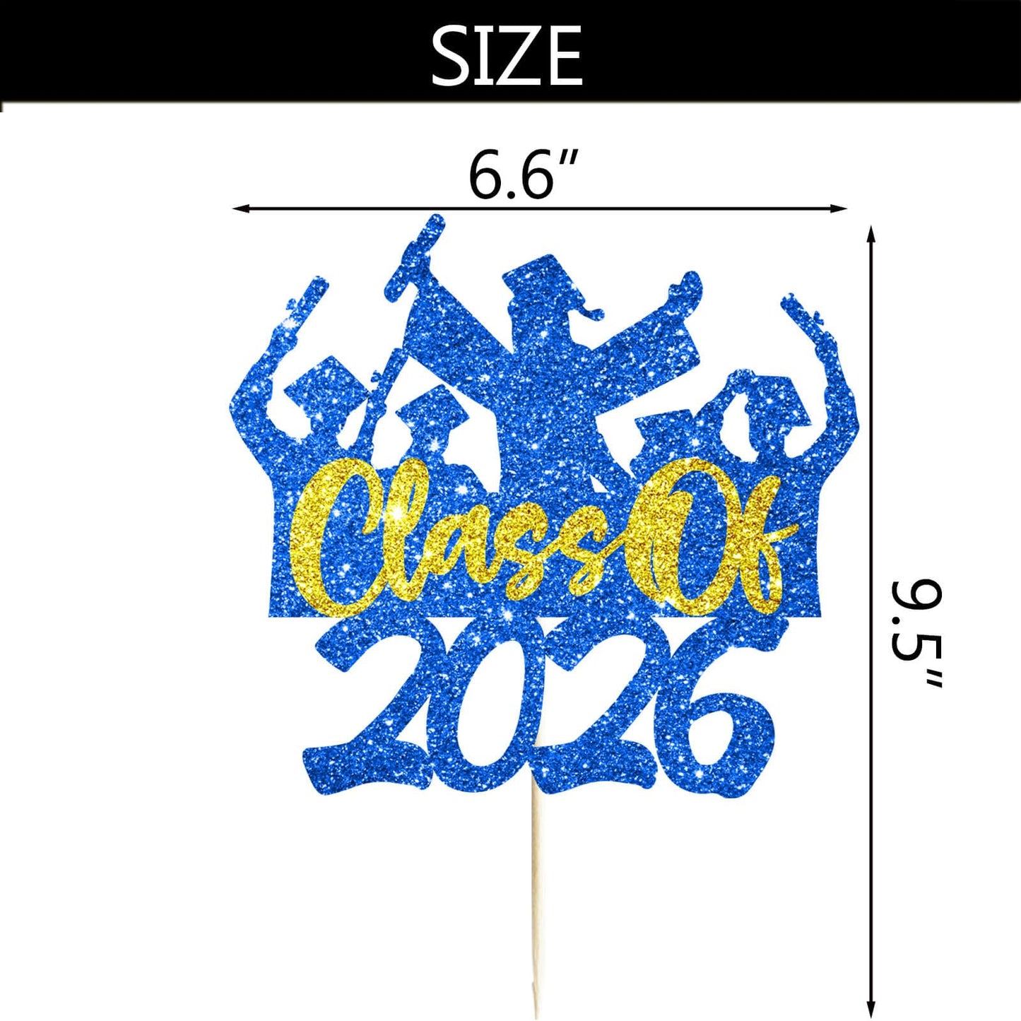2026 Graduation Cake Topper Gold Glitter Class of 2026 Cake Topper Congrats Grad Party Cake Decor for Senior High School 2026 Graduation Party Cake Supplies Decorations BST202