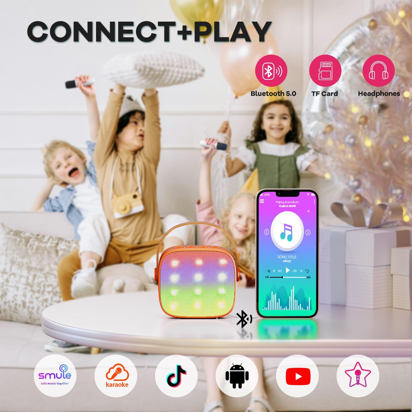 YLL Karaoke Machine for Kids, Portable Mini Speaker with 2 Wireless Microphones, TOP Kids Gifts for Girls Ages 3, 4, 5, 6, 7, 8, 9, 10+ Years Old, 4-12th Birthday Singing Present Toy Party (Purple)