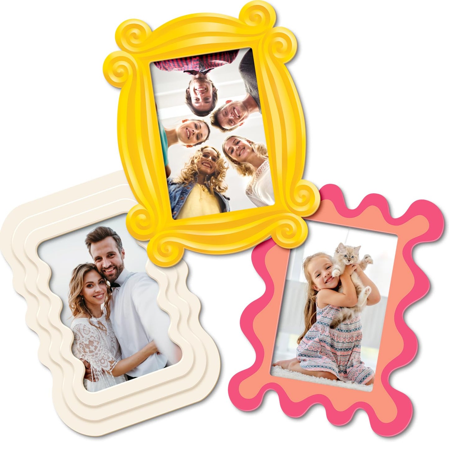 Magnetic Photo Frames - Fun & Unique Magnet Picture Frame - Magnetic Frames for Refrigerator, Locker & More - Fridge Picture Frame Magnets - Back to School Magnetic Picture Frames for Refrigerator 4x6, 3 Pack BST220